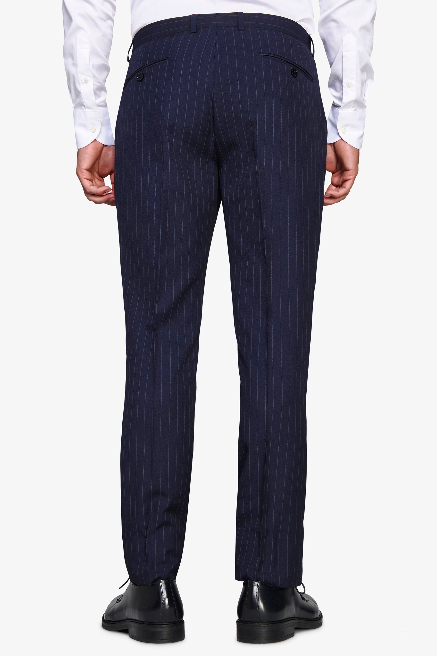 Pantaloni gessati blu