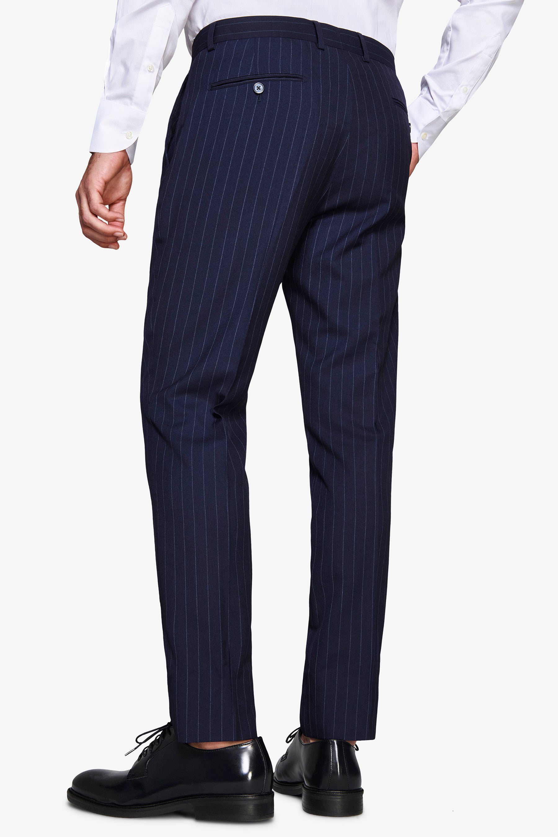 Pantaloni gessati blu