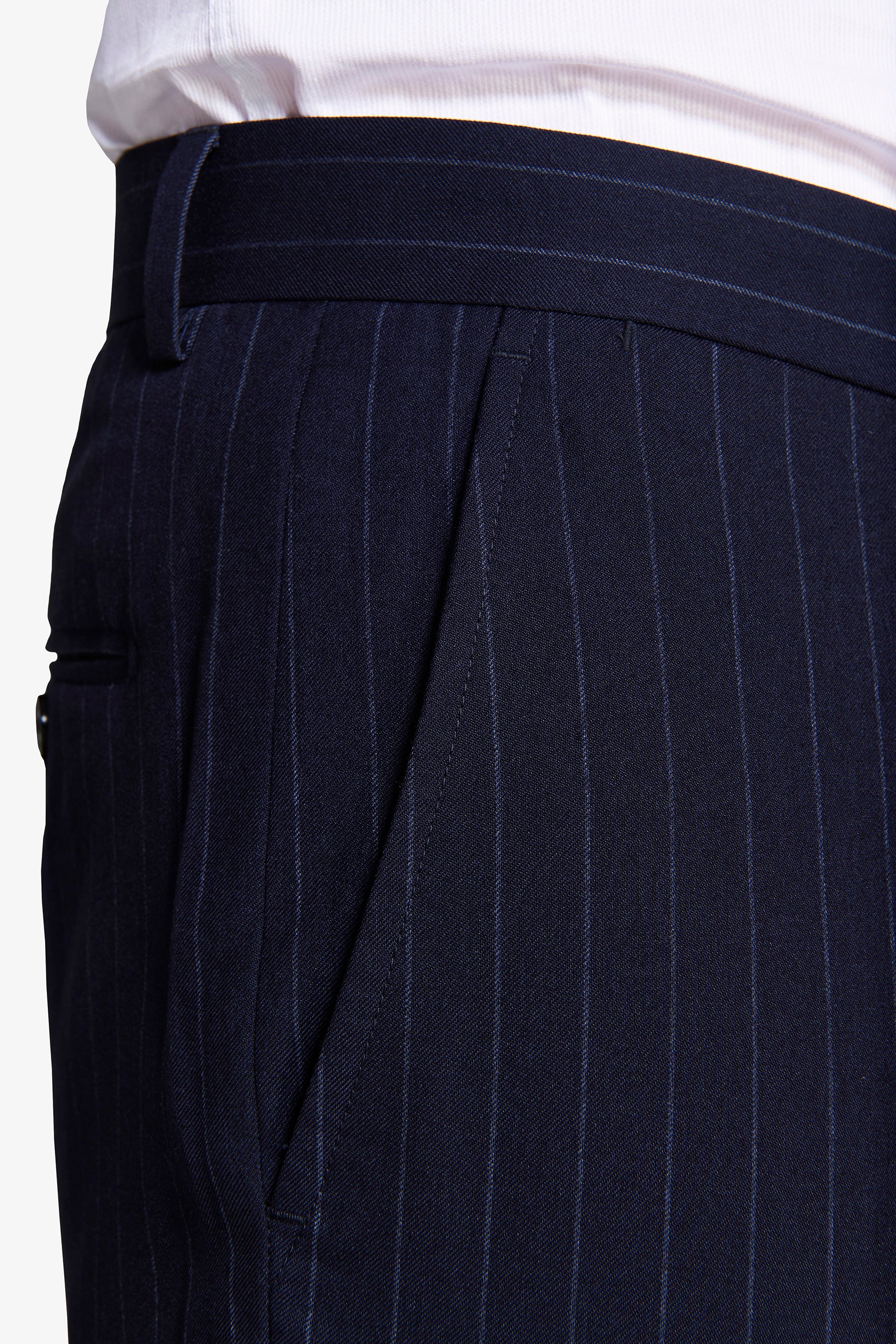 Pantaloni gessati blu