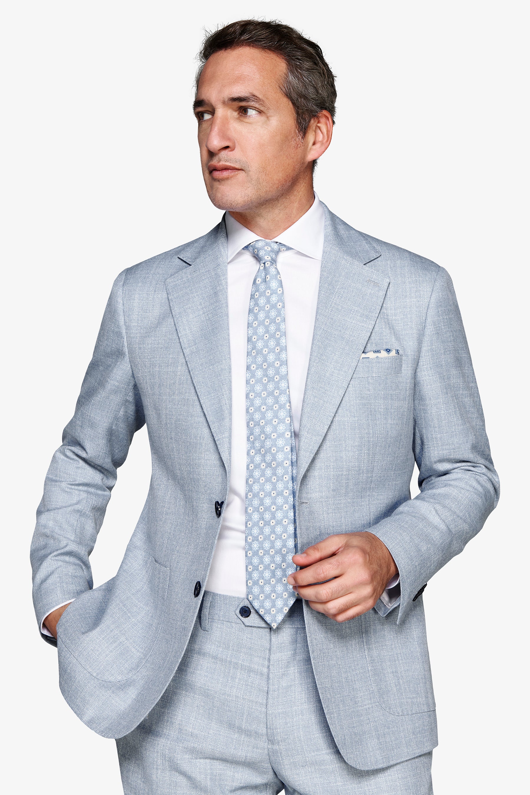 Americana tela flameada celeste