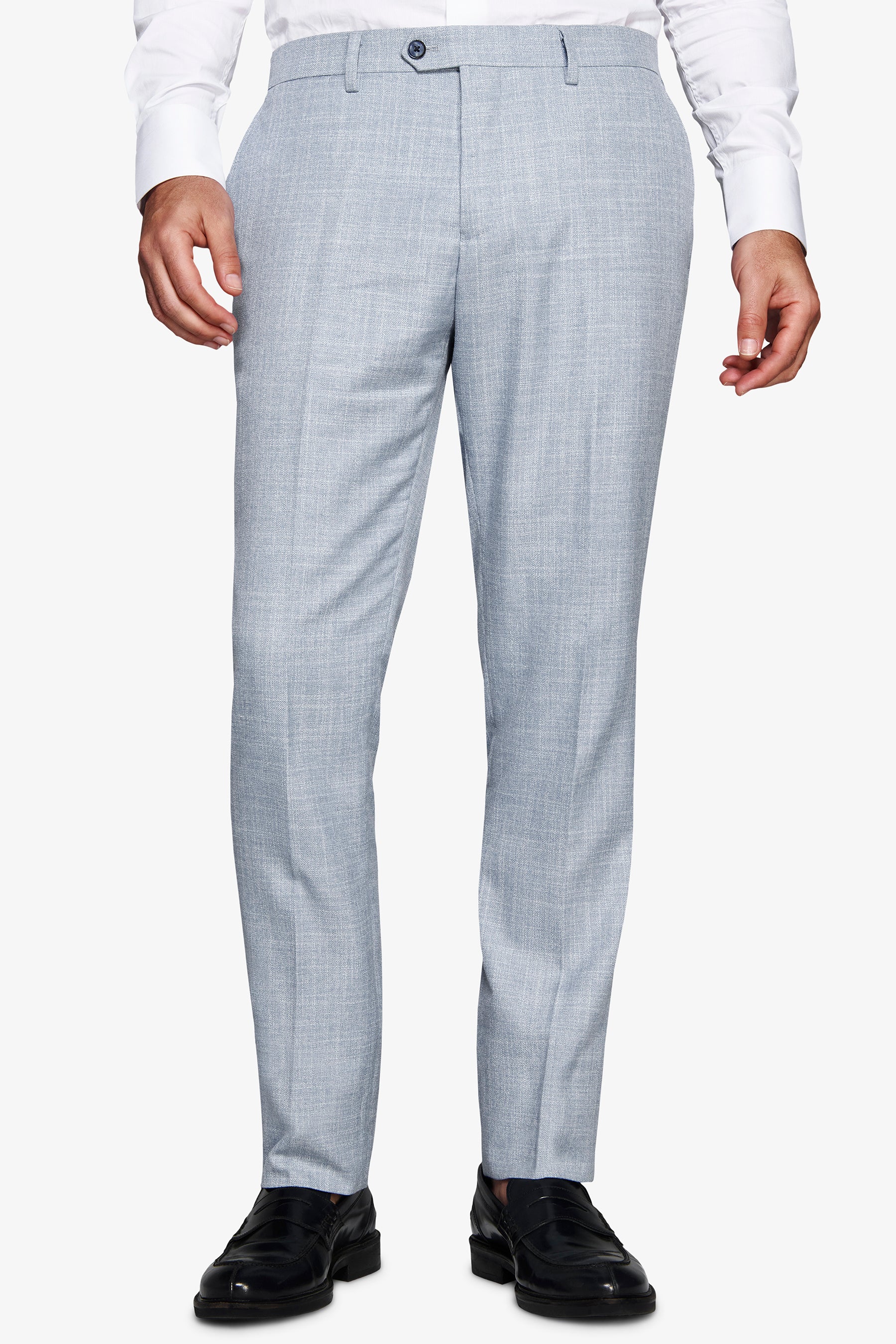 Pantalón tela flameada celeste