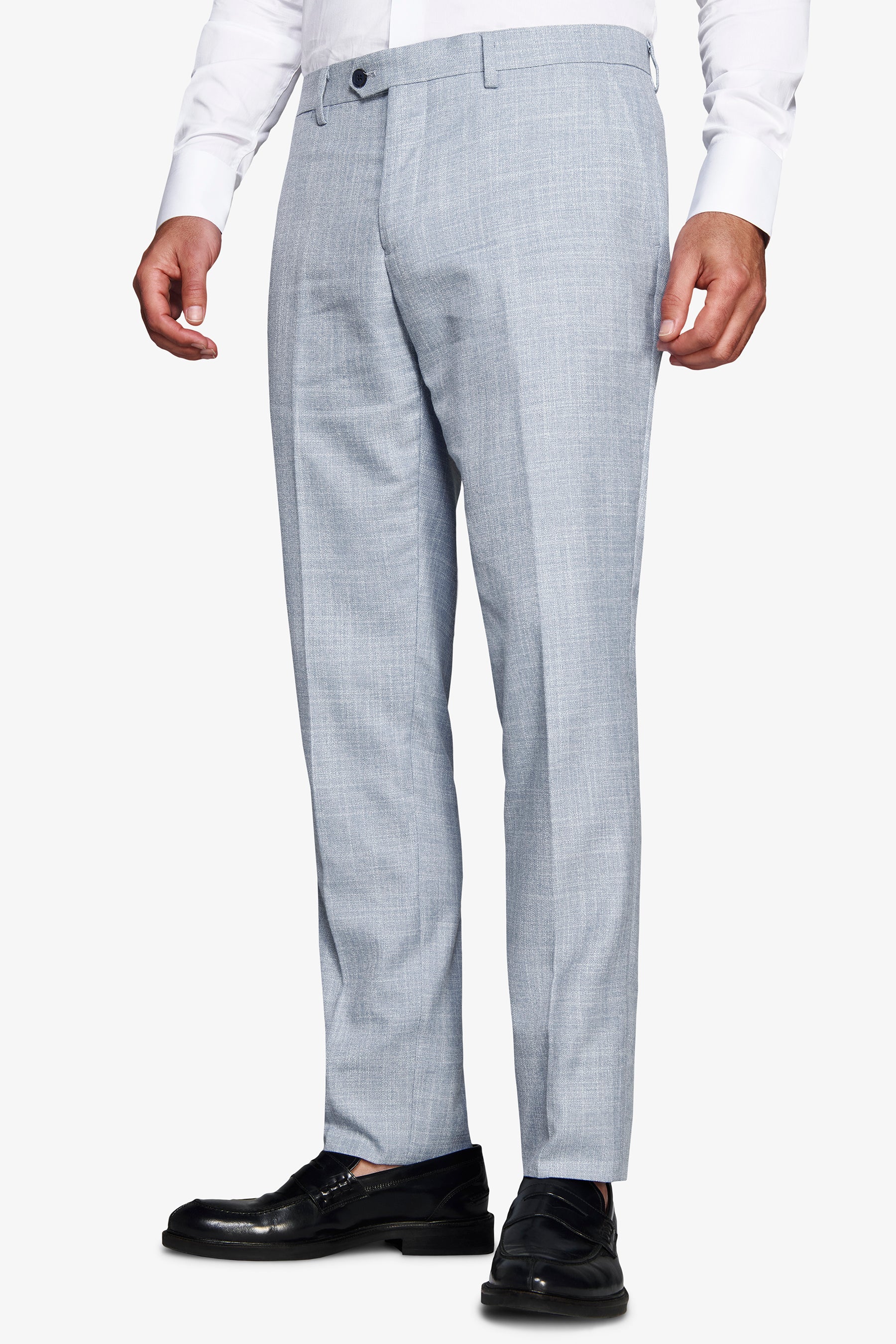 Pantalón tela flameada celeste