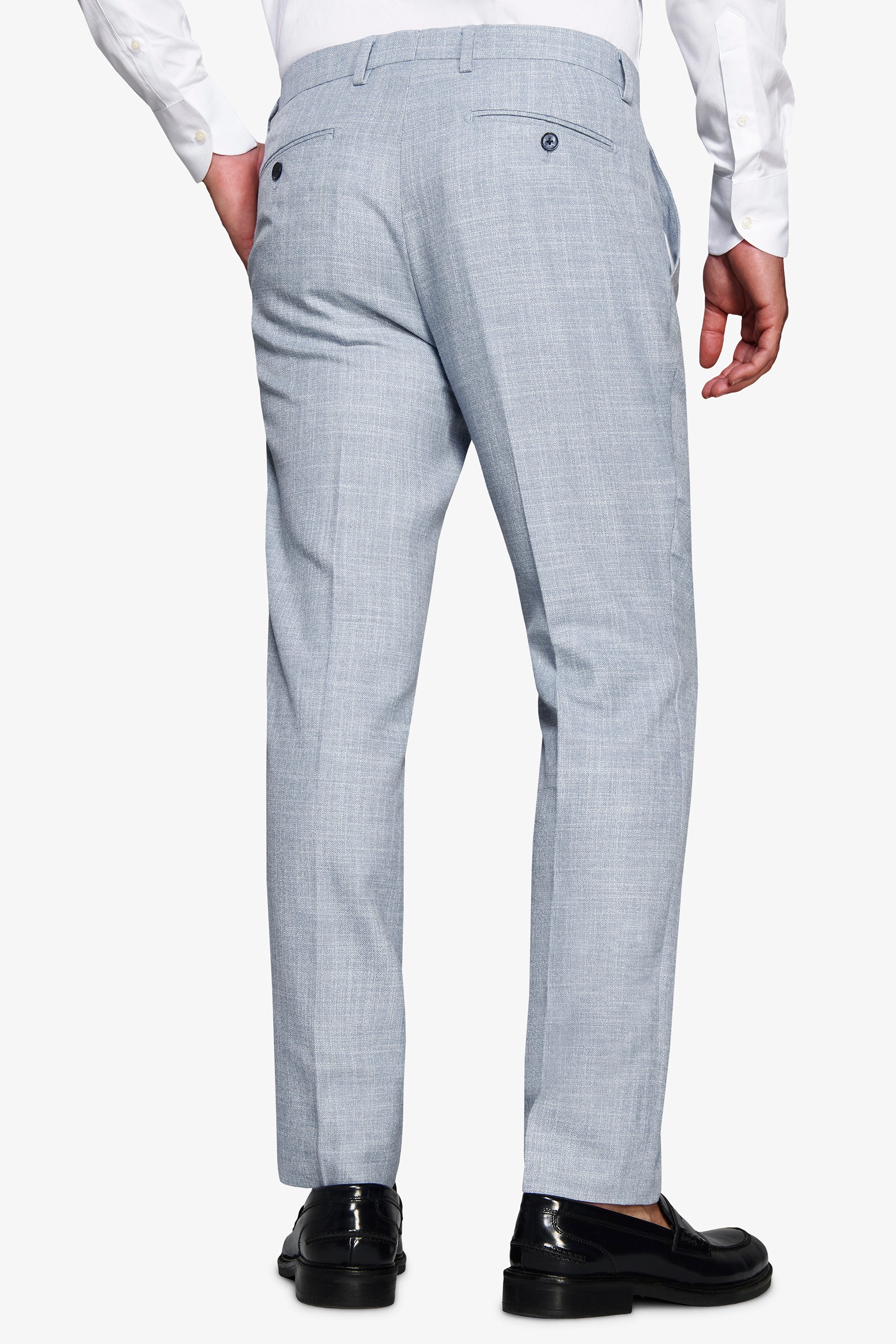 Pantaloni tela fiammata celeste-Dan John