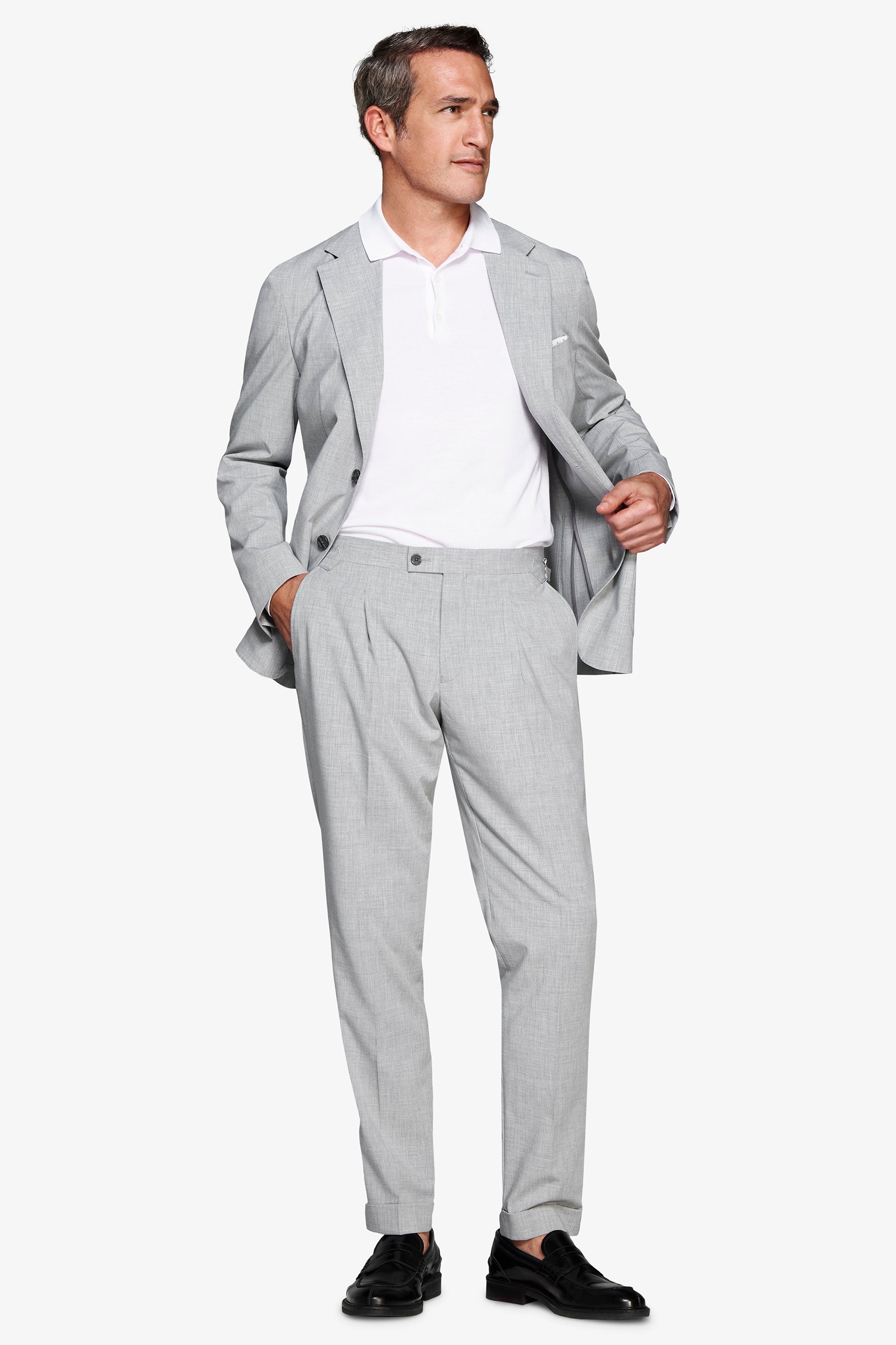 Giacca tela melange grigia-Dan John