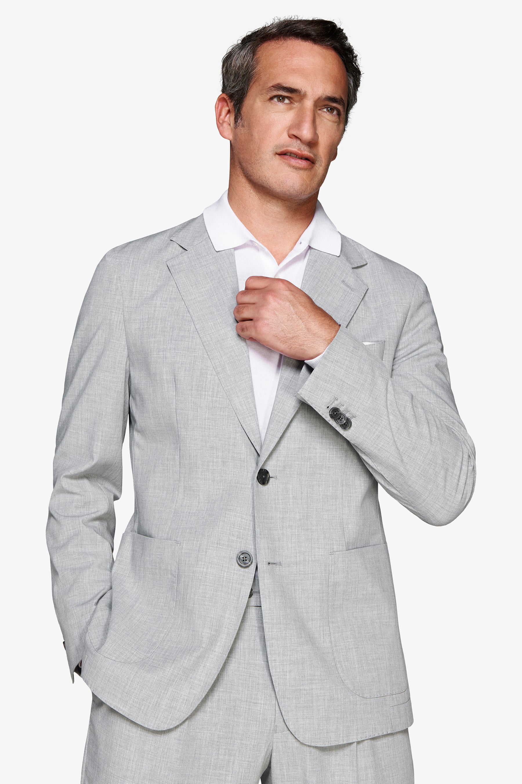 Giacca tela melange grigia-Dan John