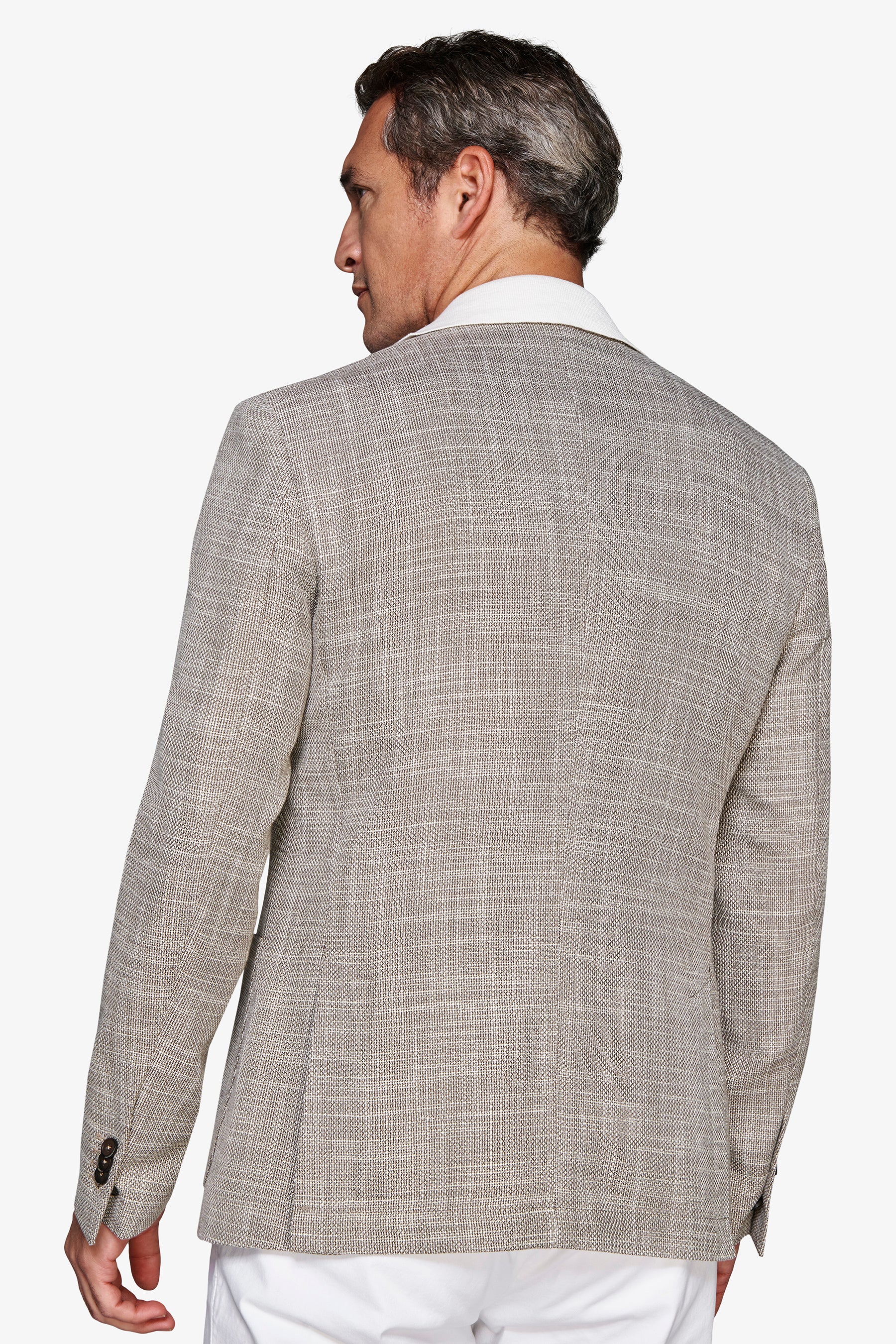 Giacca misto lino armaturata tortora