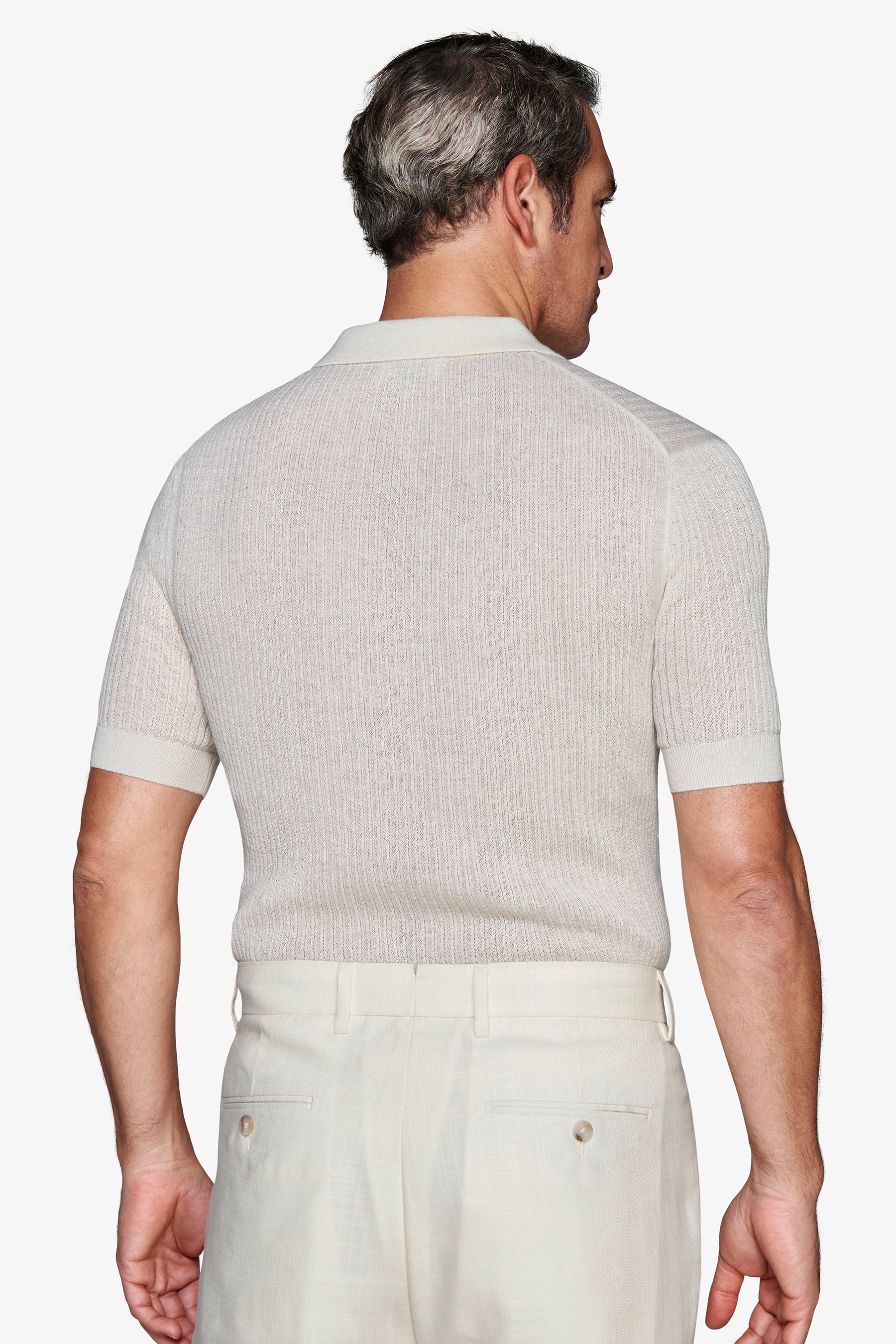 Polo in maglia misto lino burro