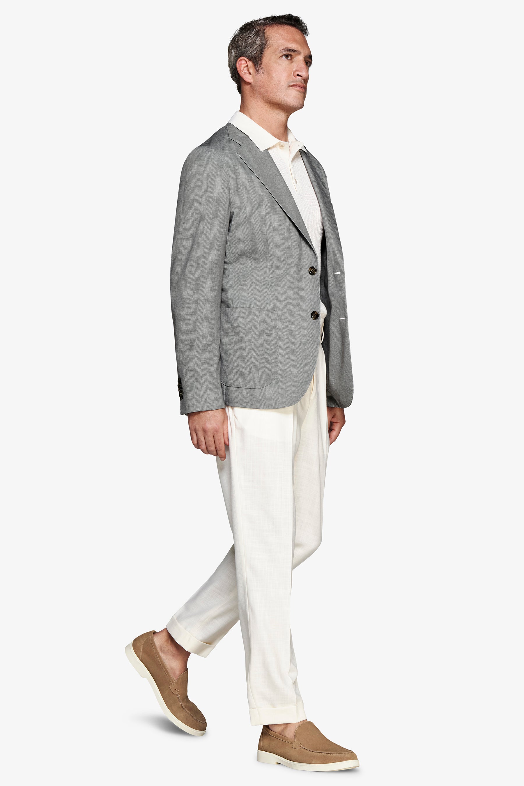 Americana de punto en espiga verde