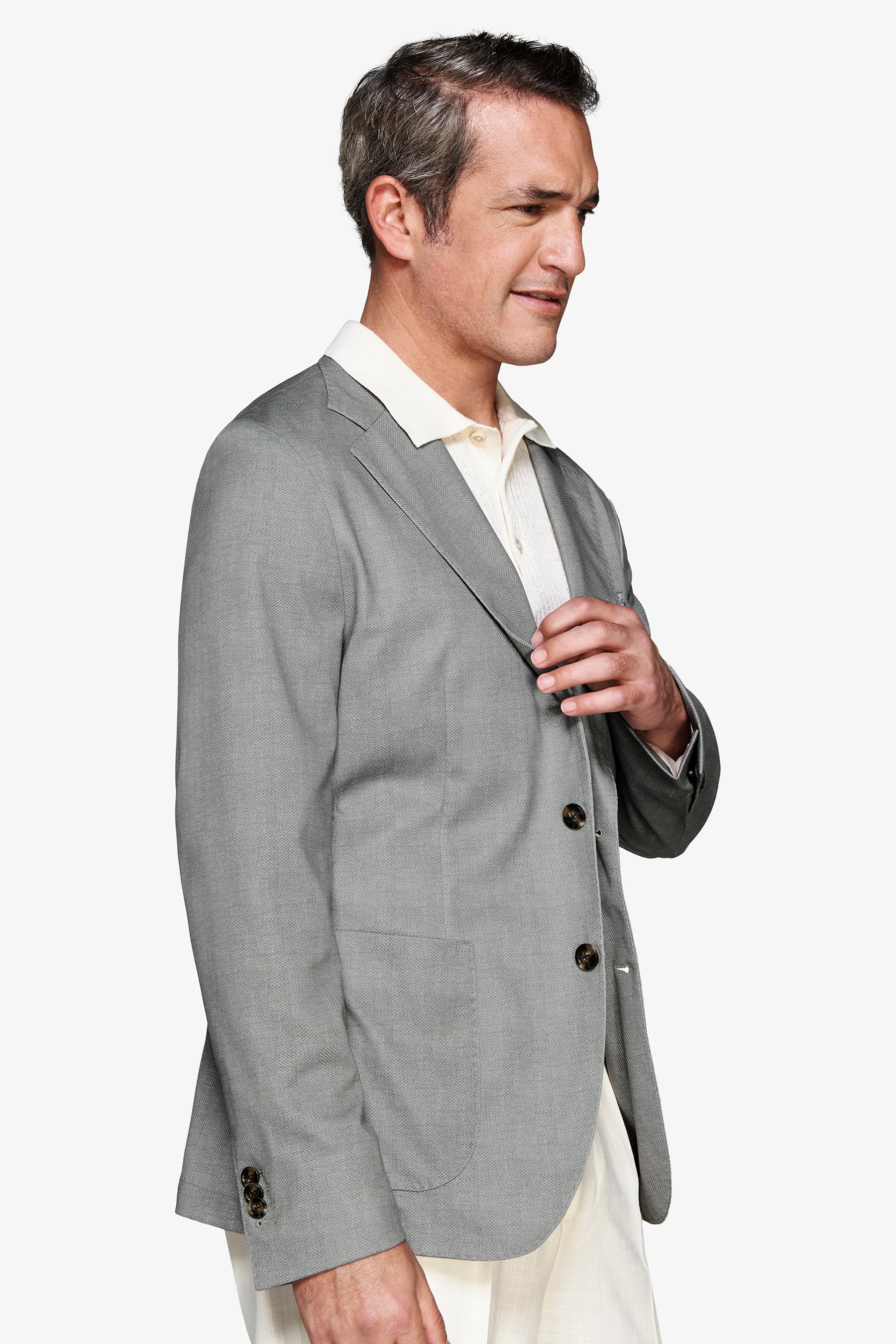 Americana de punto en espiga verde