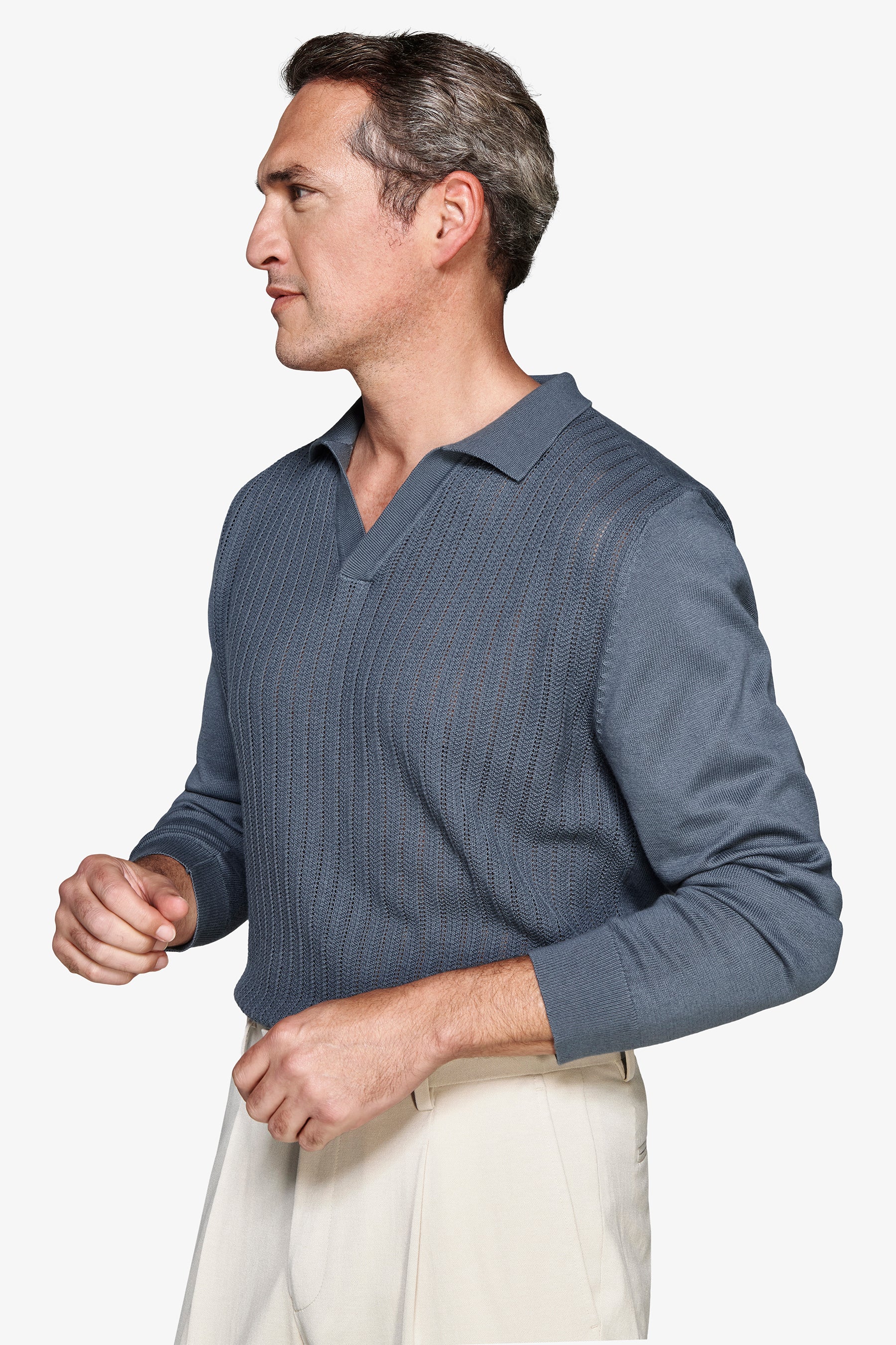 Avion Herringbone knit polo