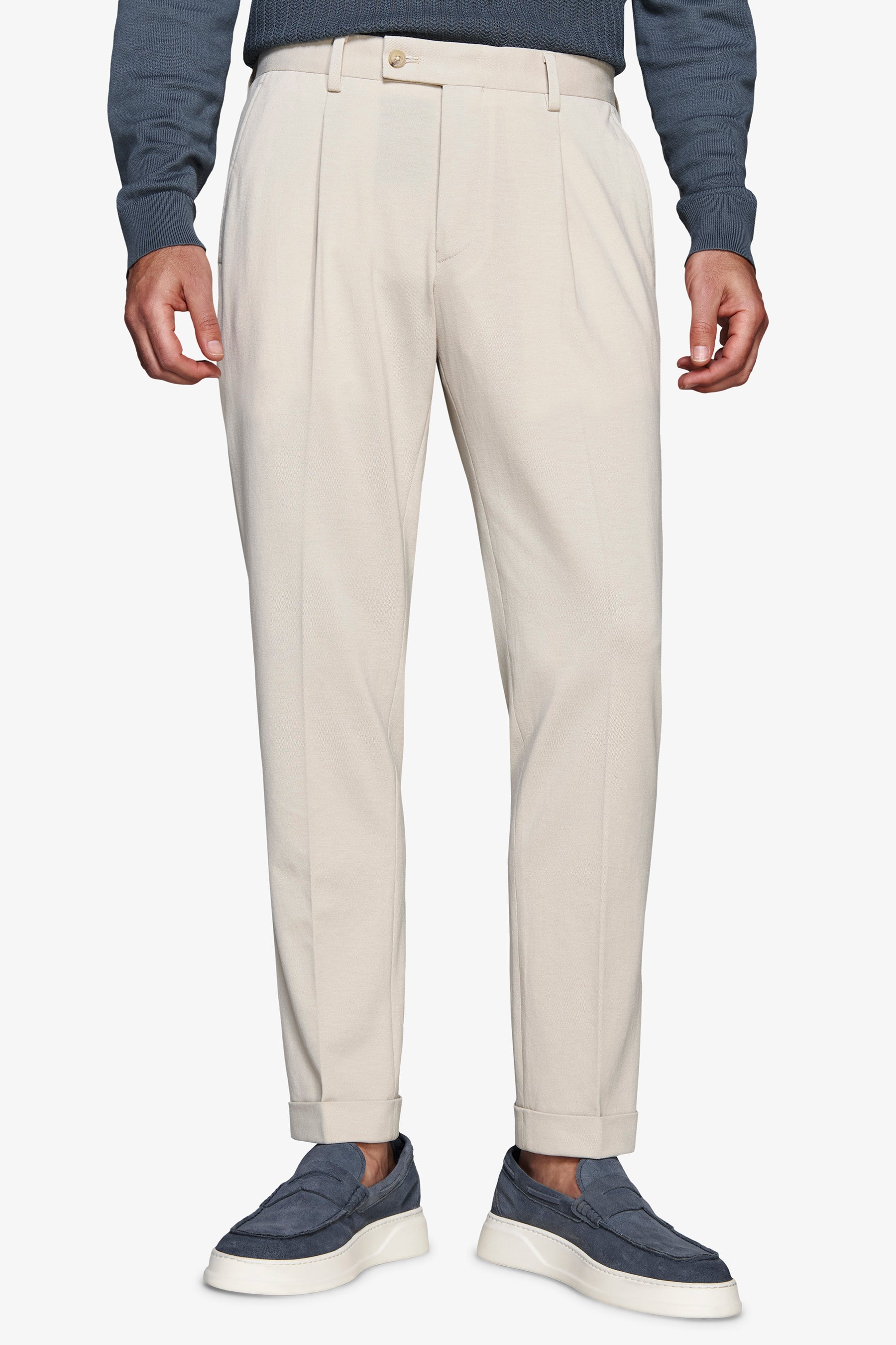 JERSEYHOSE MIT SANDFALTEN