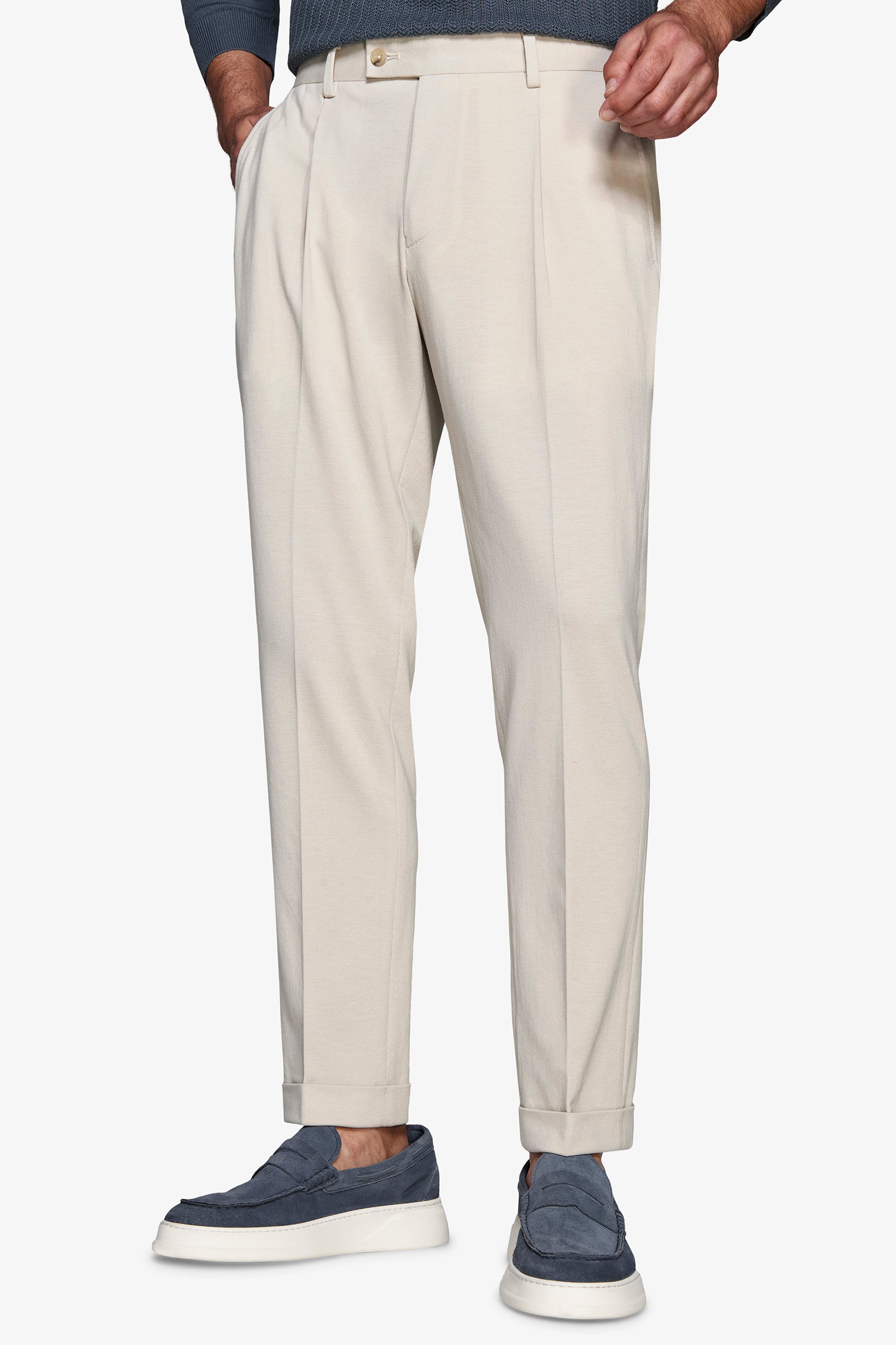 JERSEYHOSE MIT SANDFALTEN