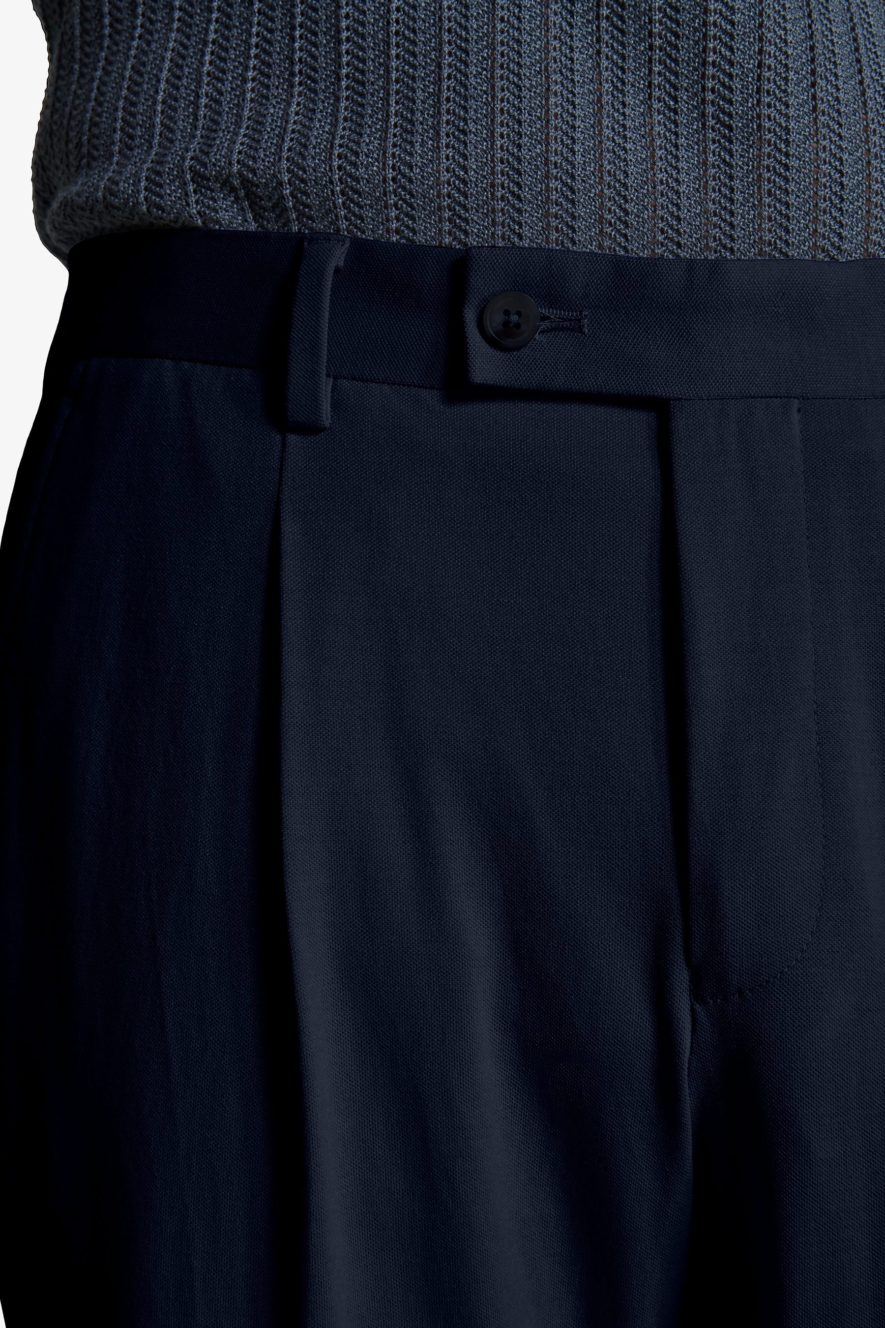 Blue stretch jersey trousers