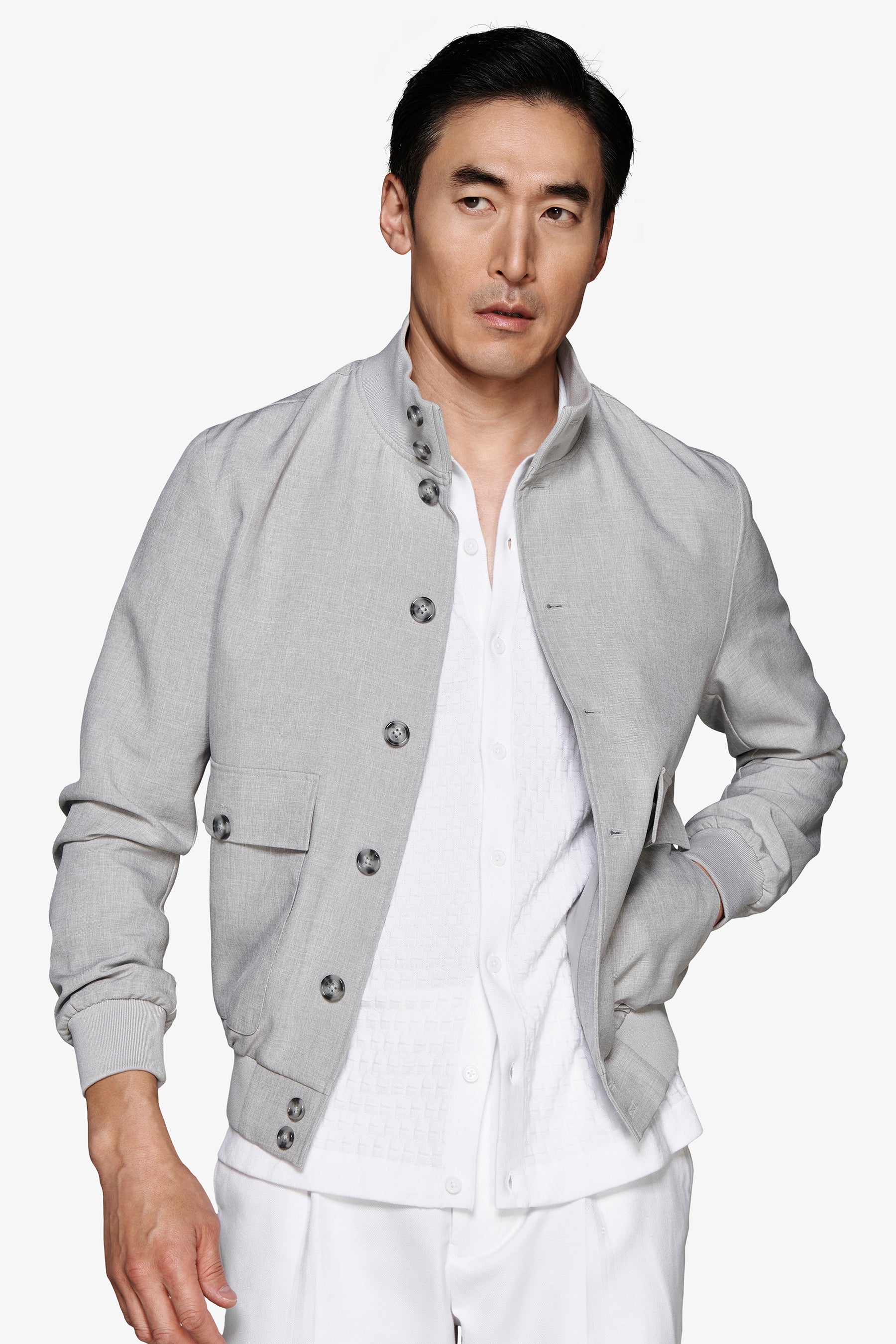 Bomber tela stretch grigio-Dan John