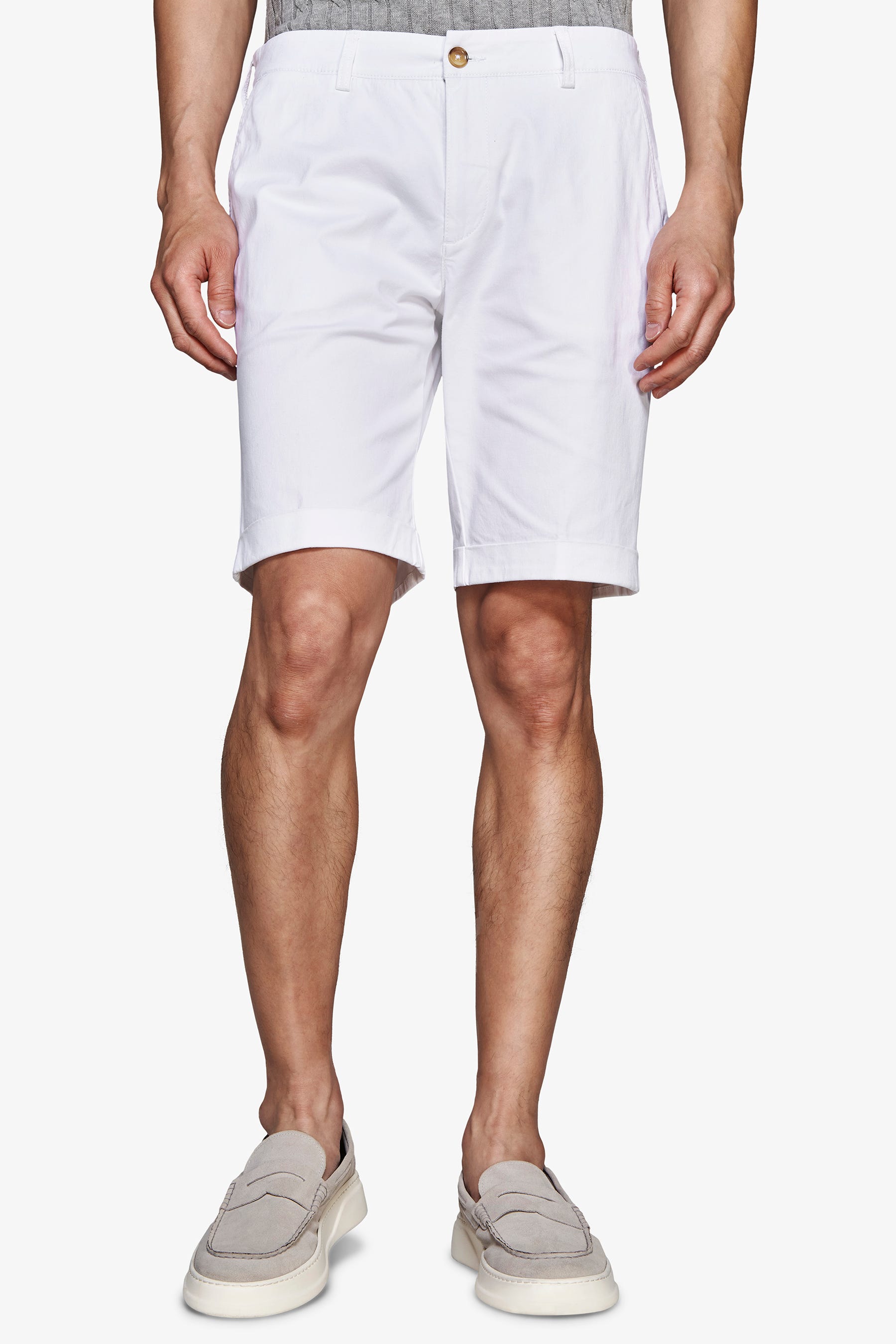 Bermuda chino basic in cotone bianco-Dan John