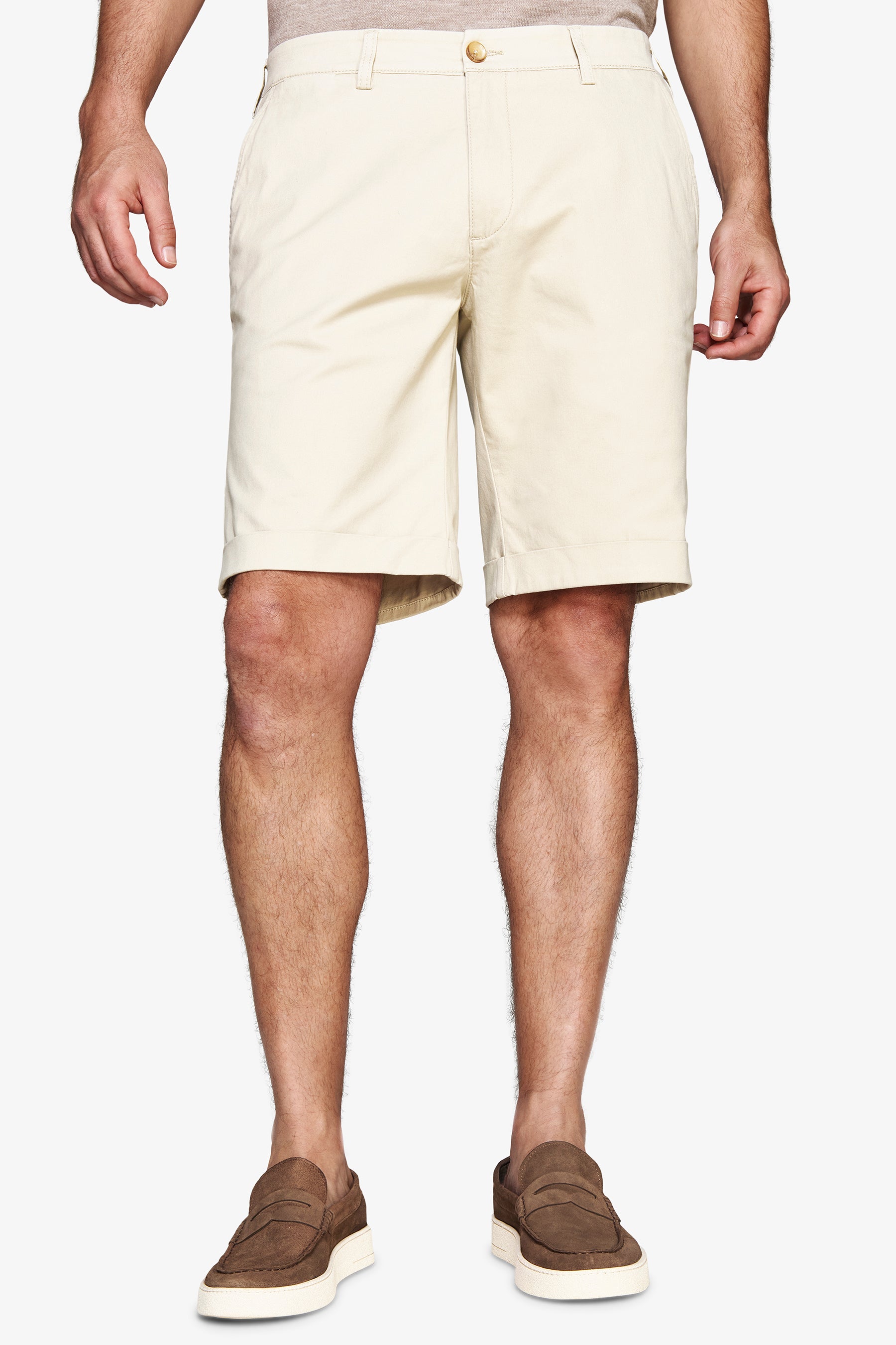 Bermuda chino basic in cotone cream-Dan John