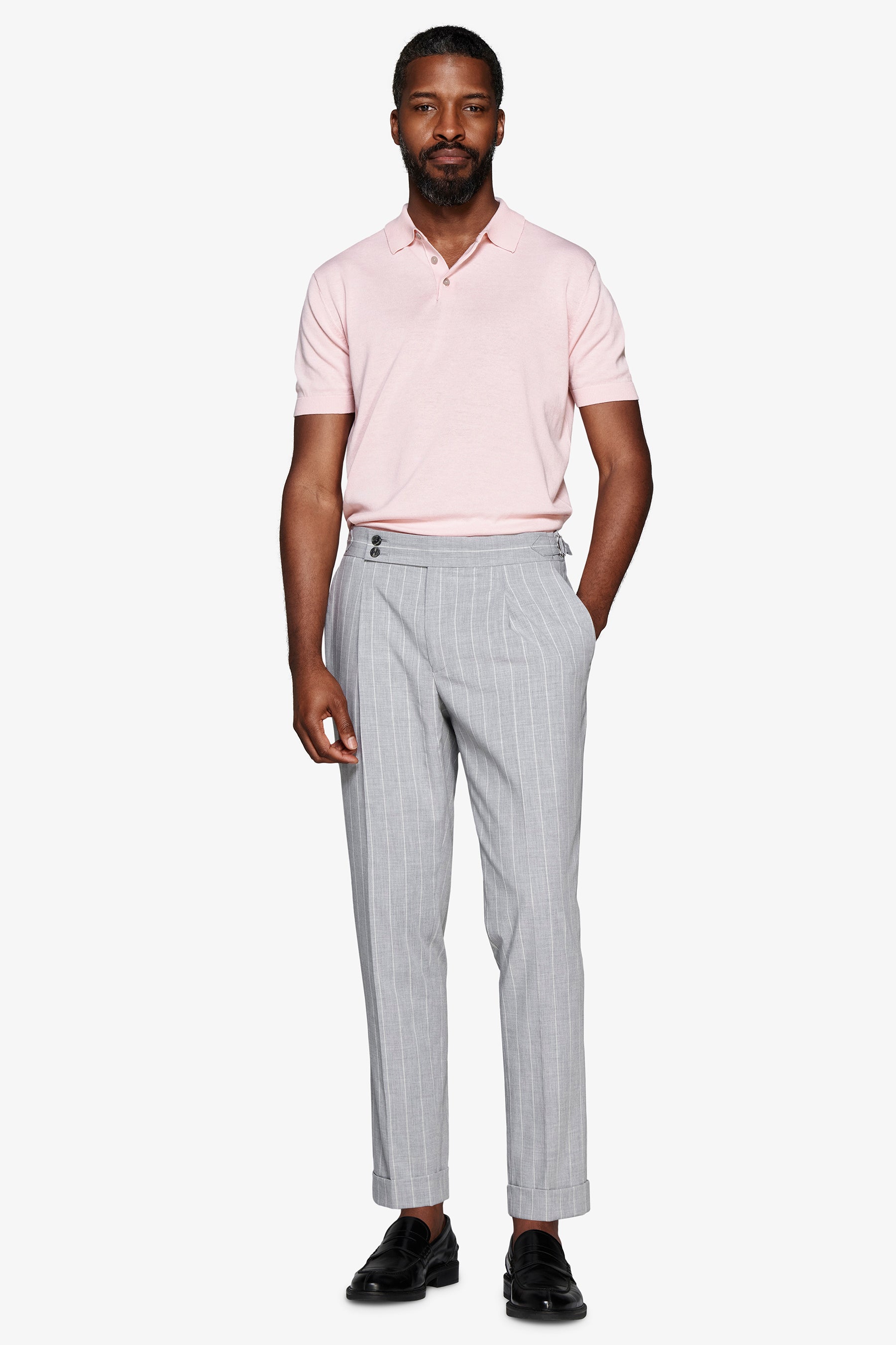 Polo in maglia basic in cotone rosa-Dan John