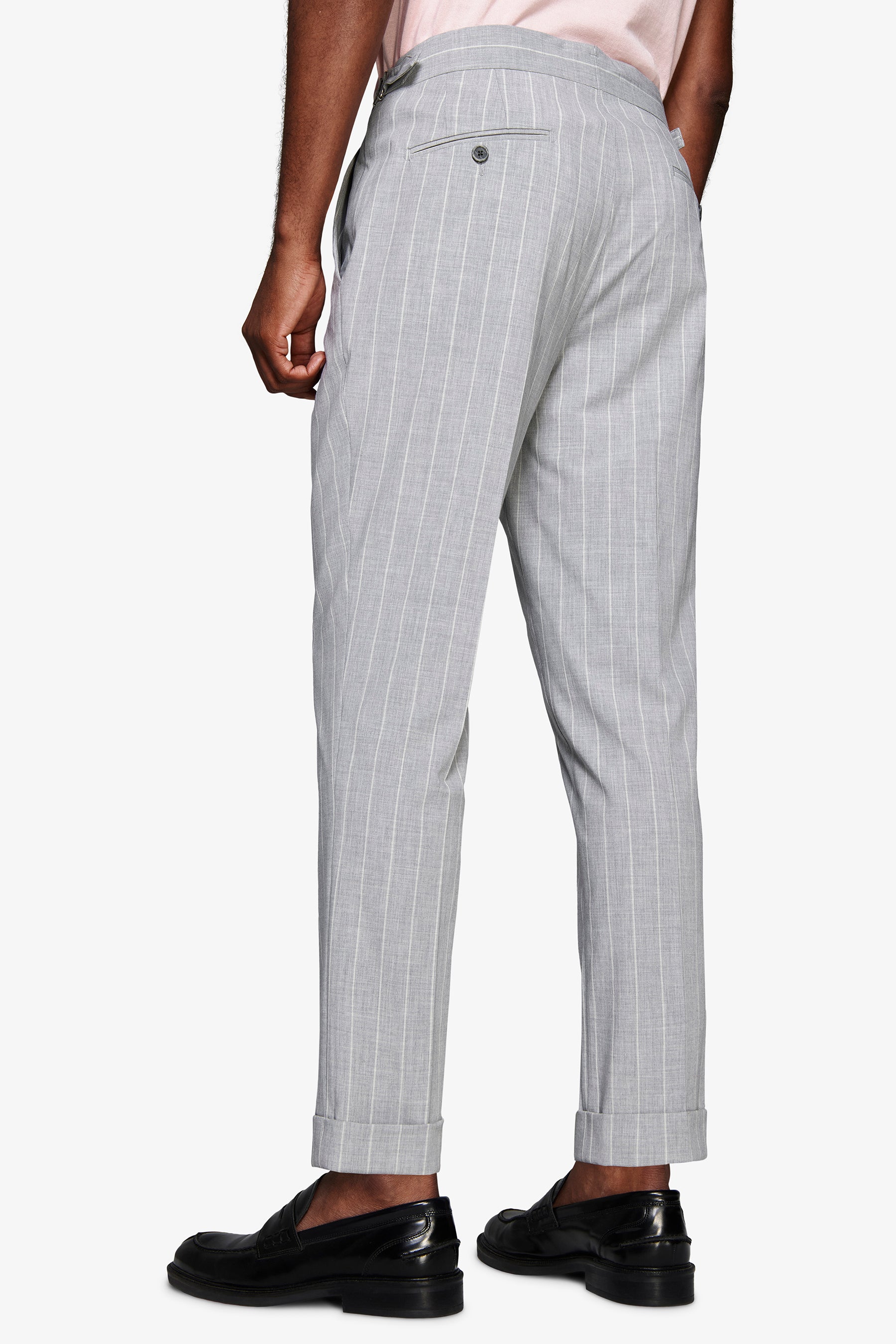 Pantaloni gessati grigi