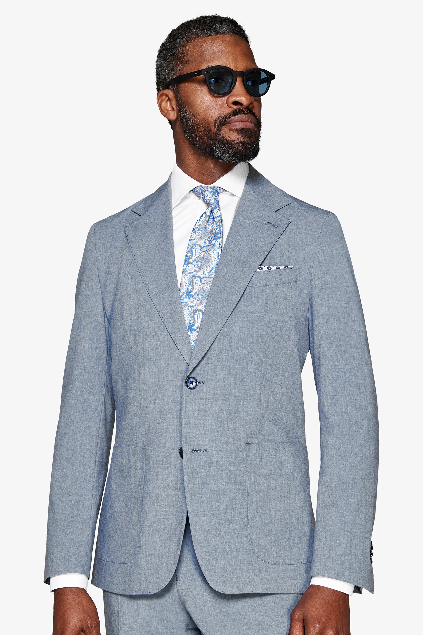 Giacca tela melange avion