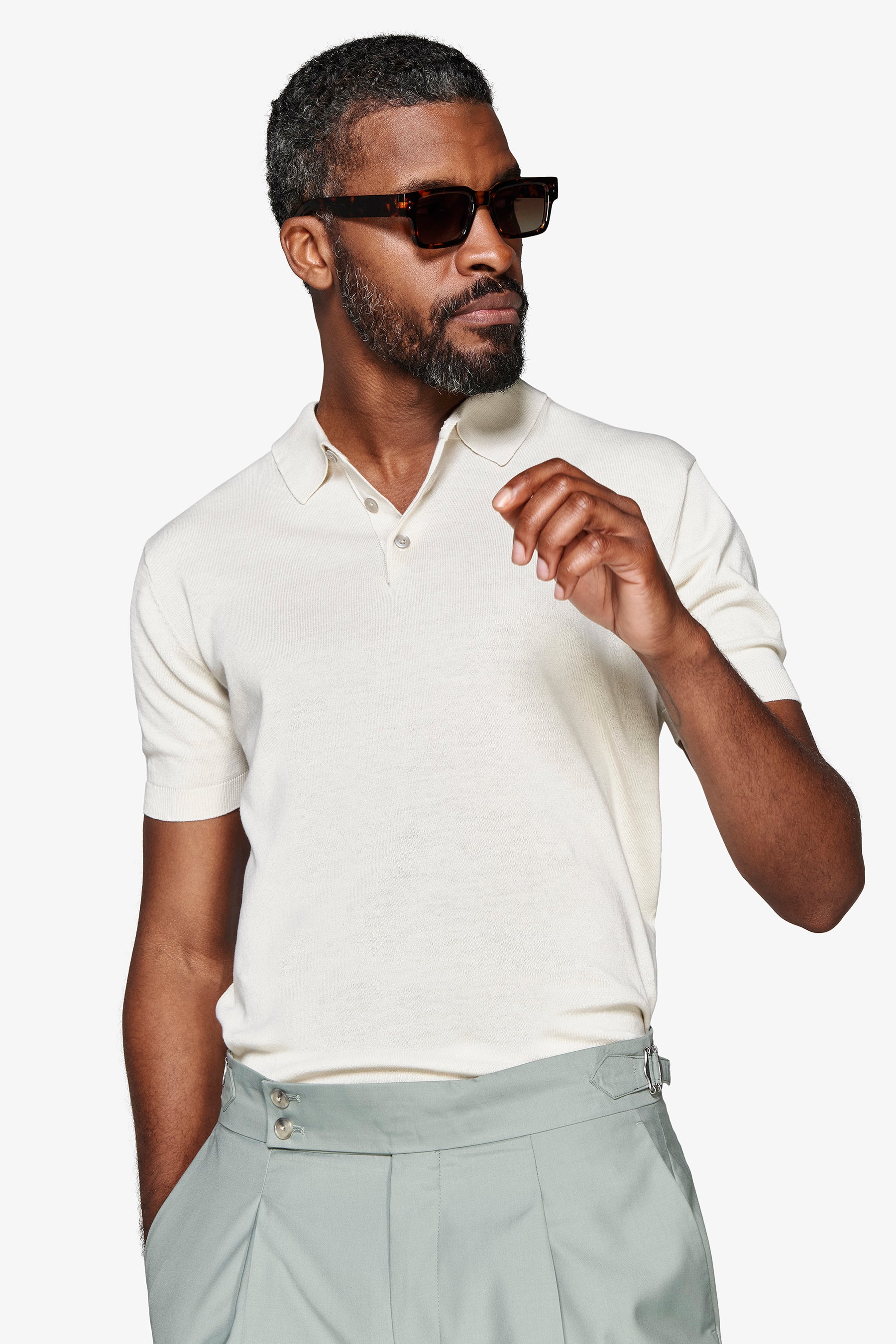 Polo in maglia basic in cotone ghiaccio-Dan John