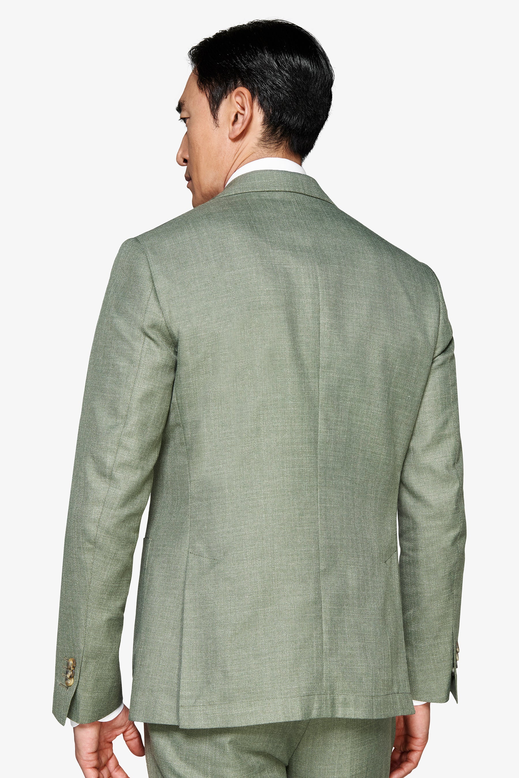 Americana de tela flameada verde