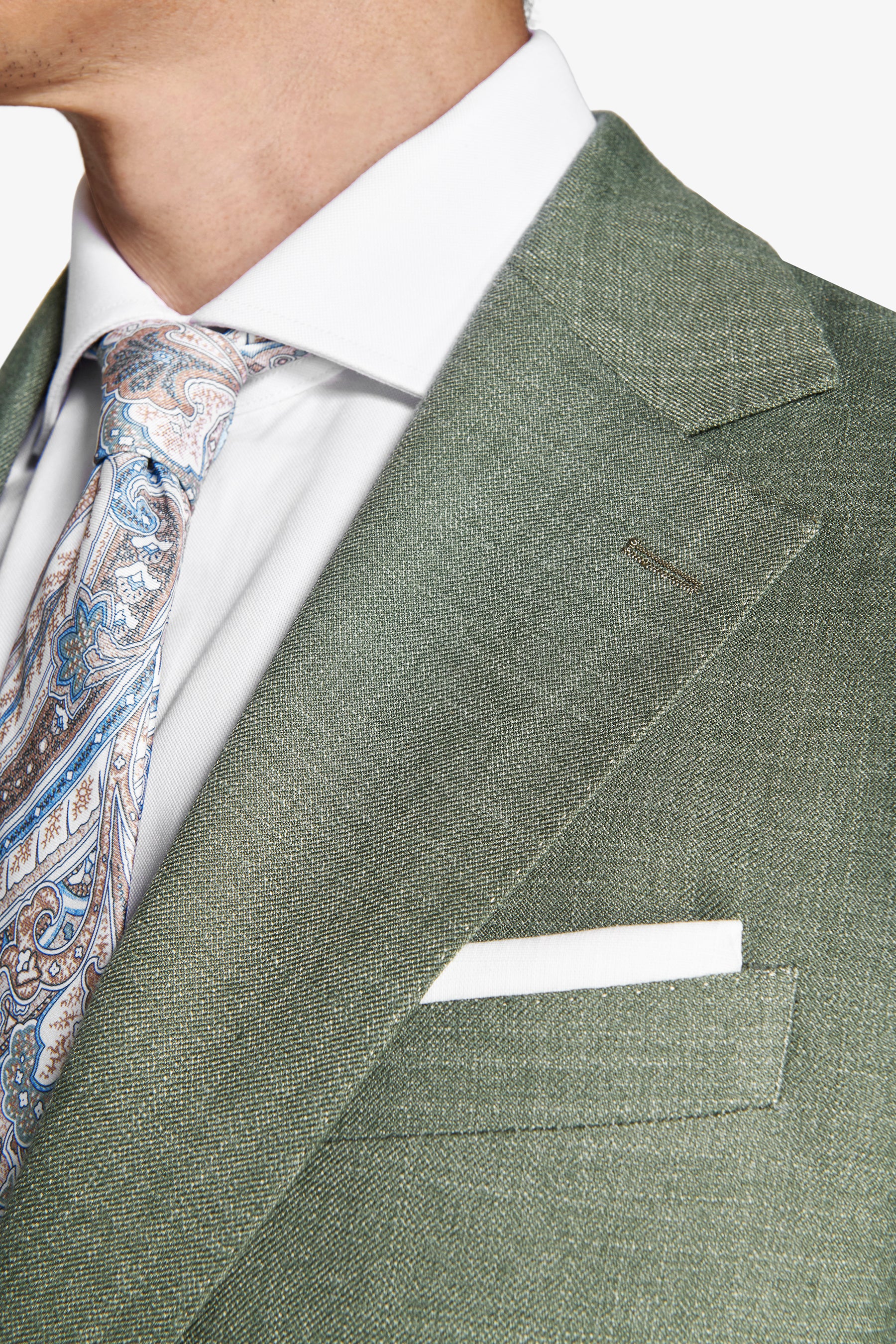 Americana de tela flameada verde