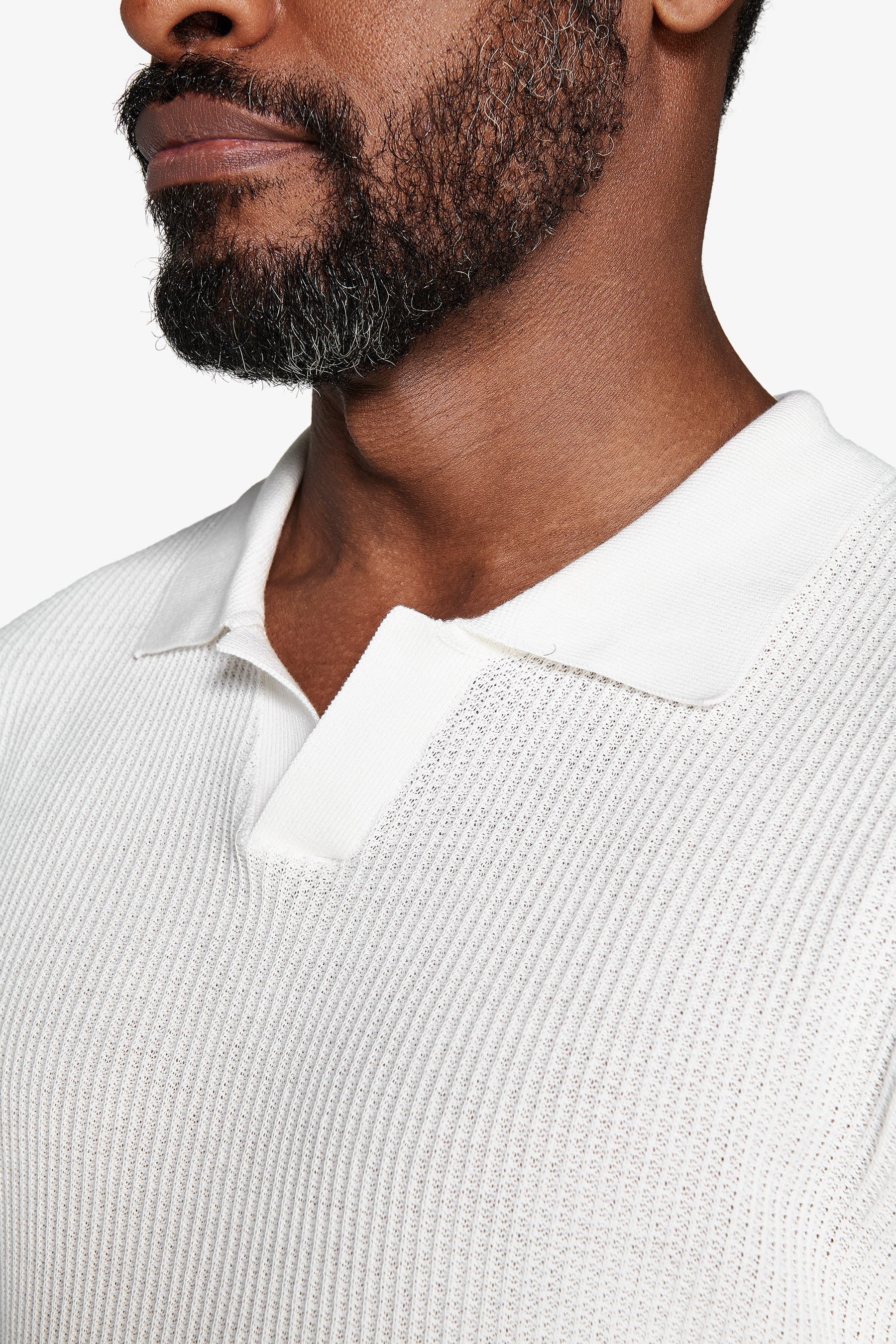 Polo in maglia armaturata panna-Dan John