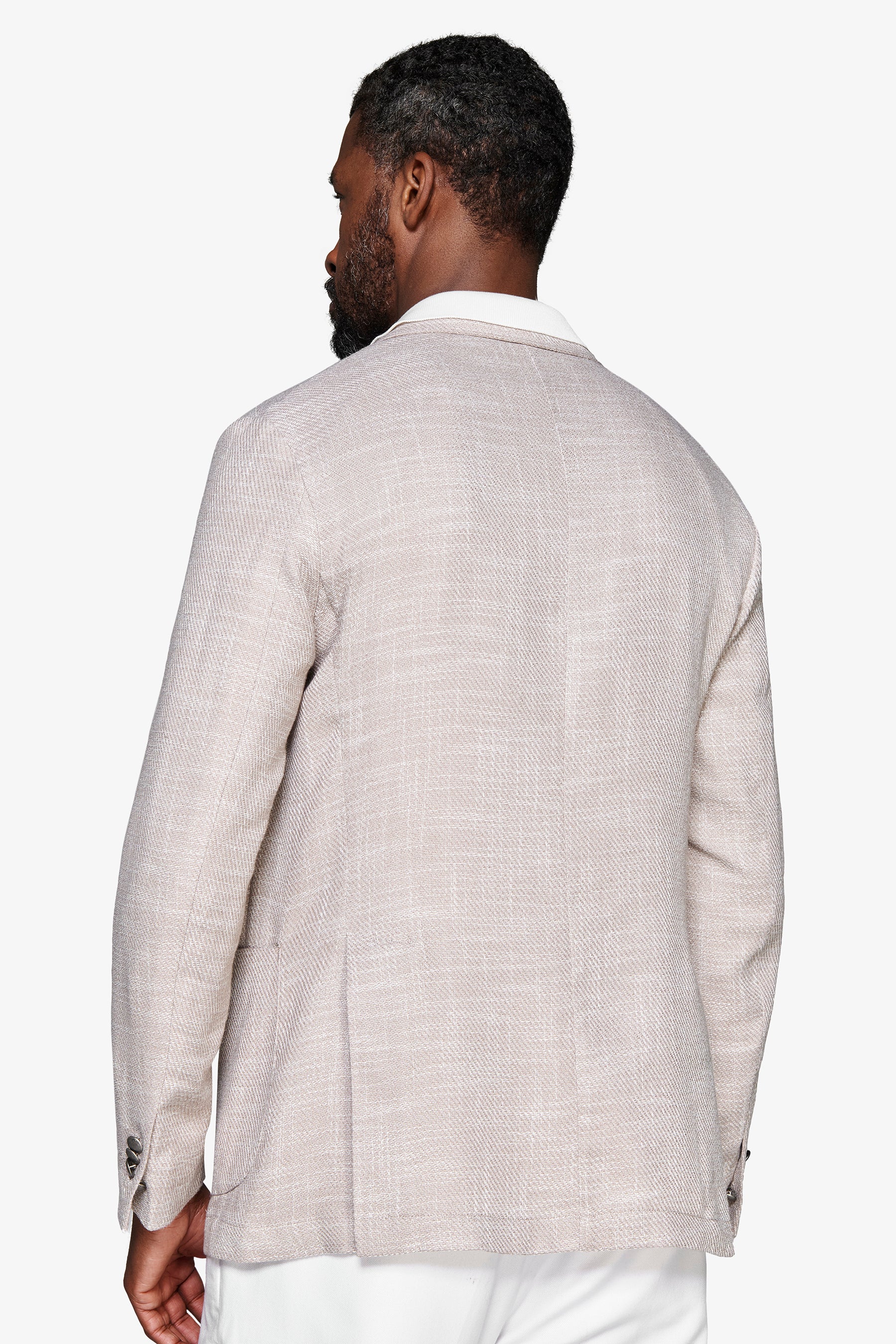 Americana cruzada texturizada arena