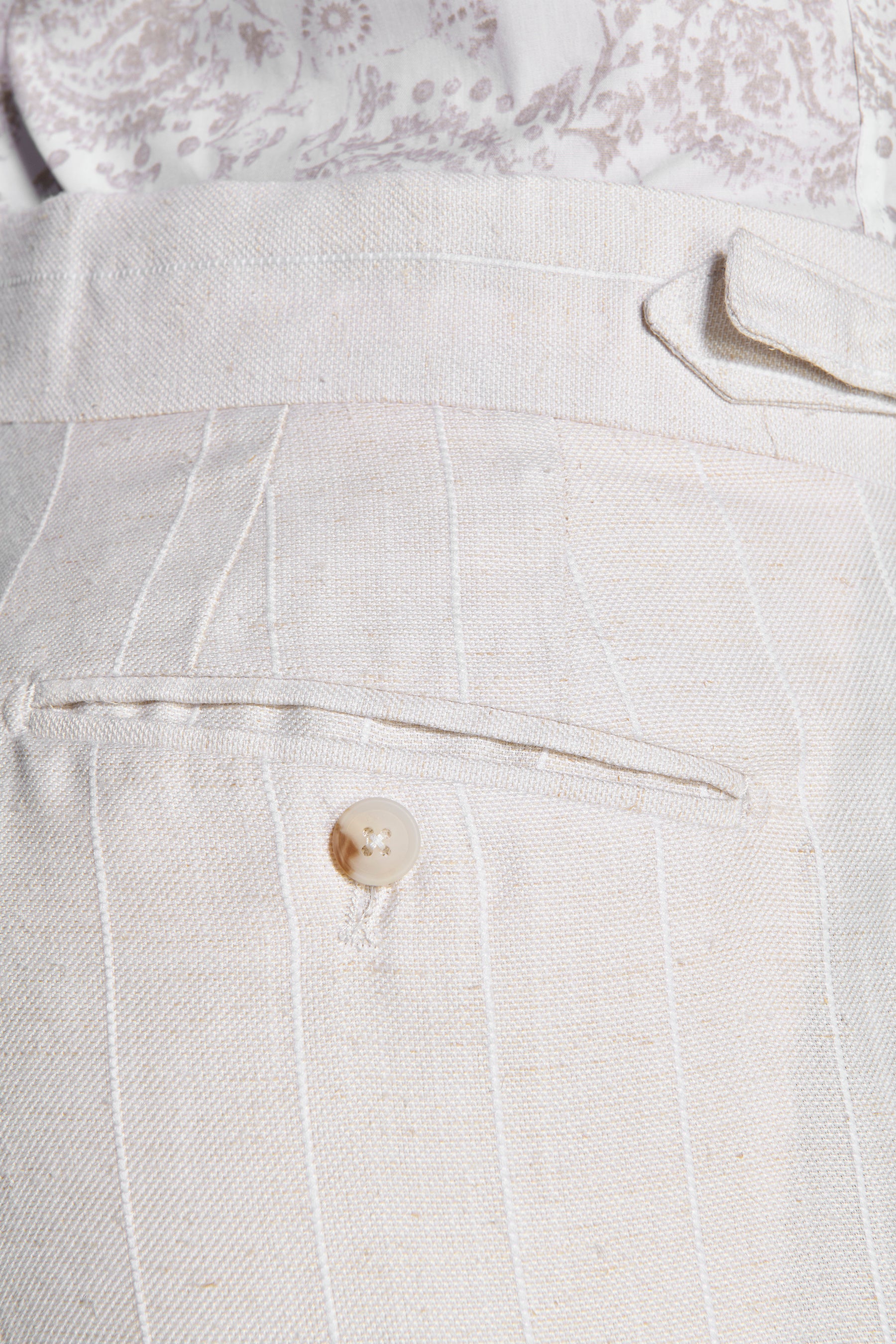 Sand pinstripe trousers
