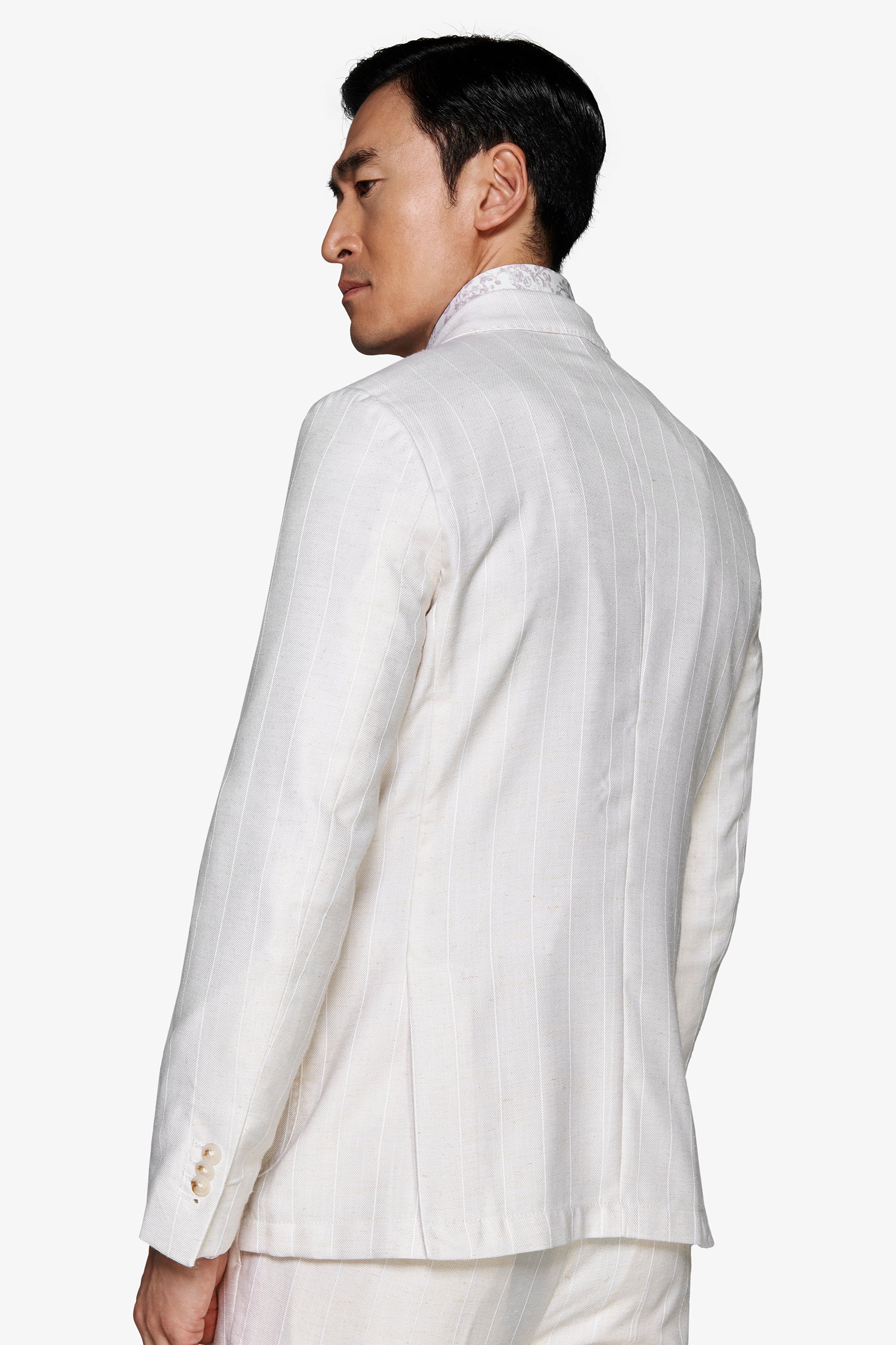 Modulare Jacke mit Nadelstreifen in Sand