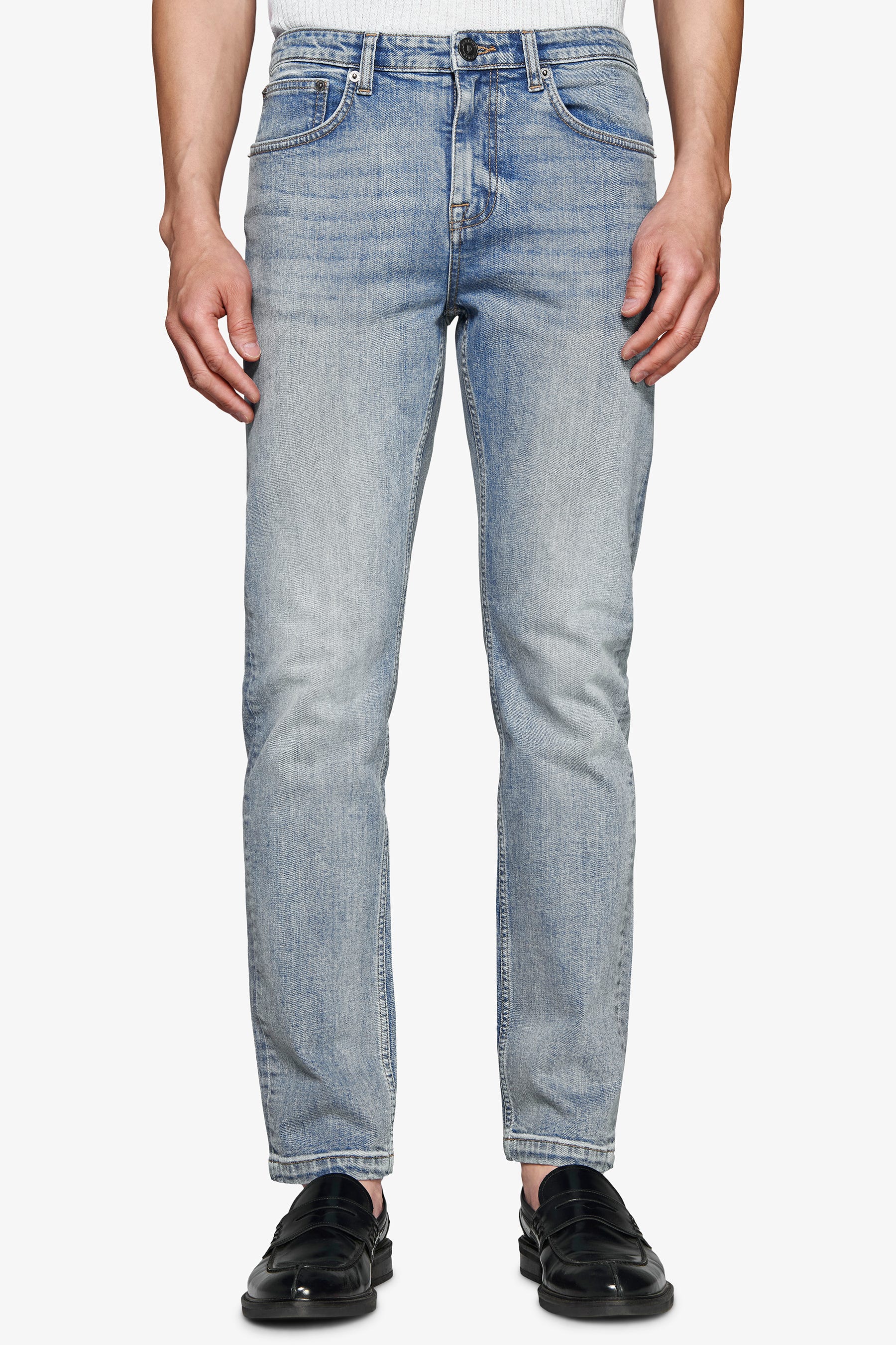 Pantaloni denim blu medio-Dan John