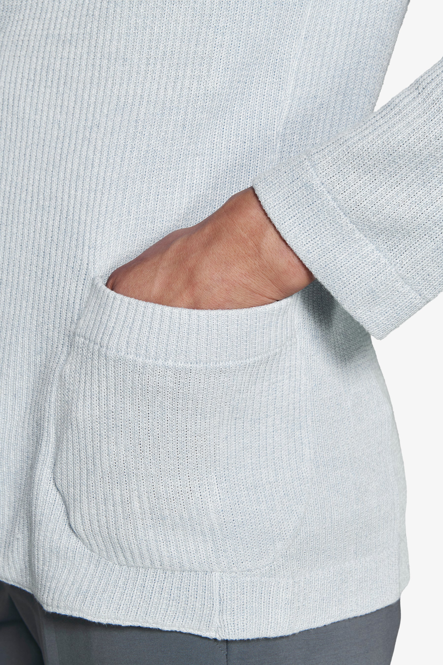 Americana de punto canalé inglés celeste