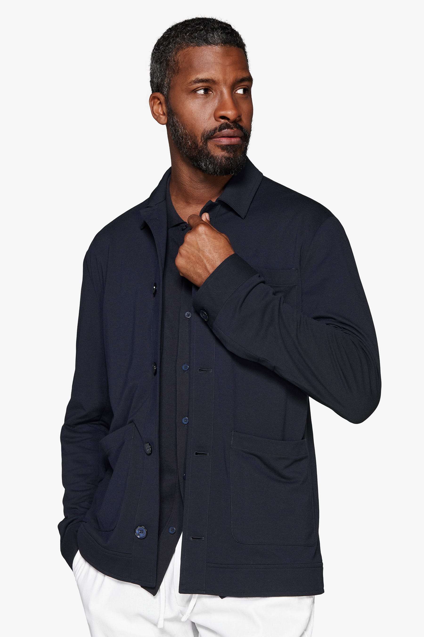 Overshirt jersey blu-Dan John