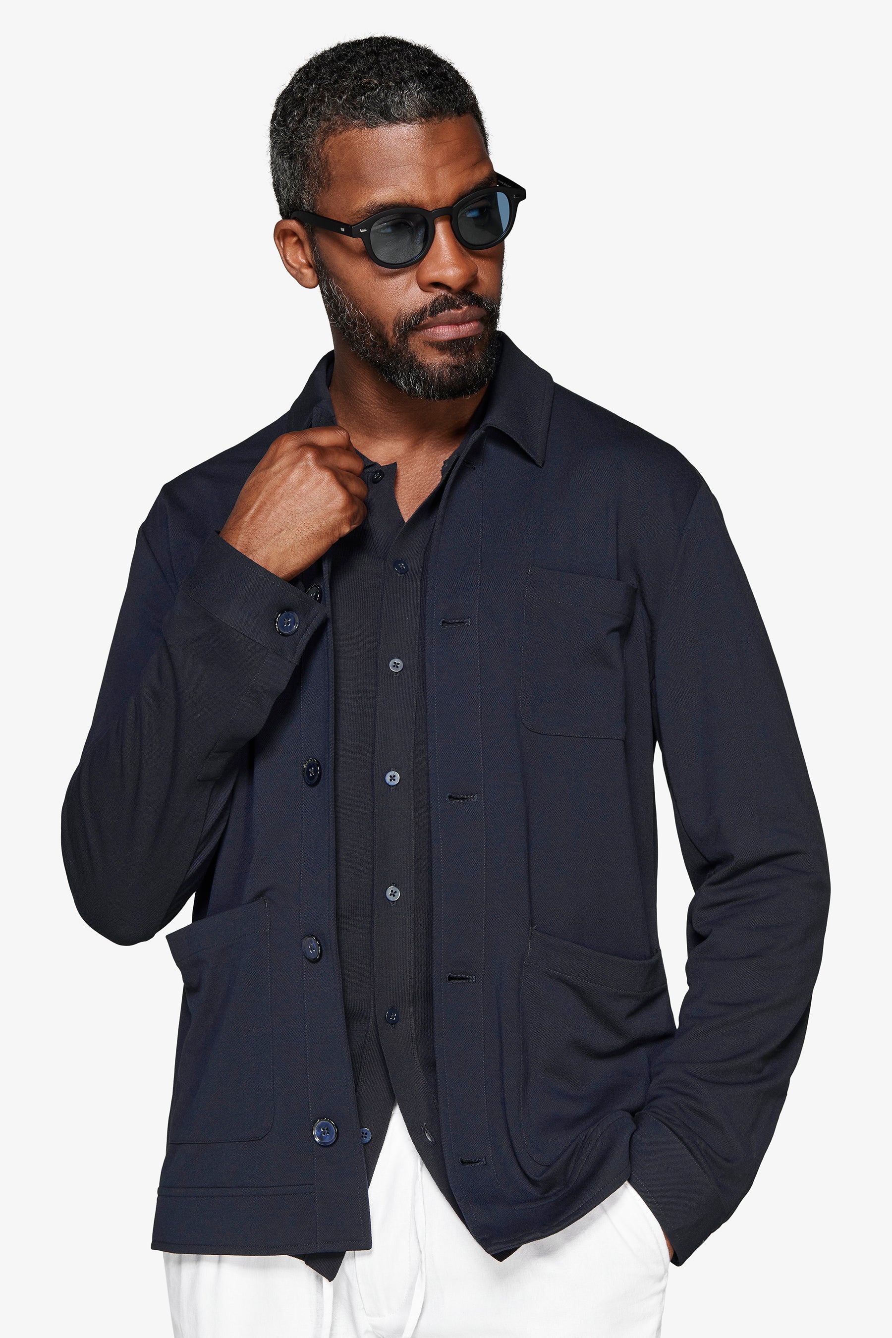 Sobrecamisa de punto azul