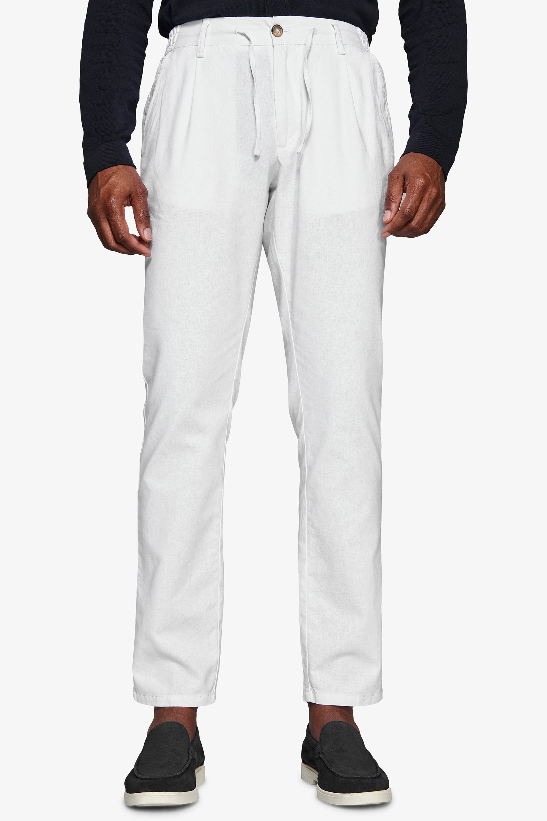 Pantalaccio misto lino bianco