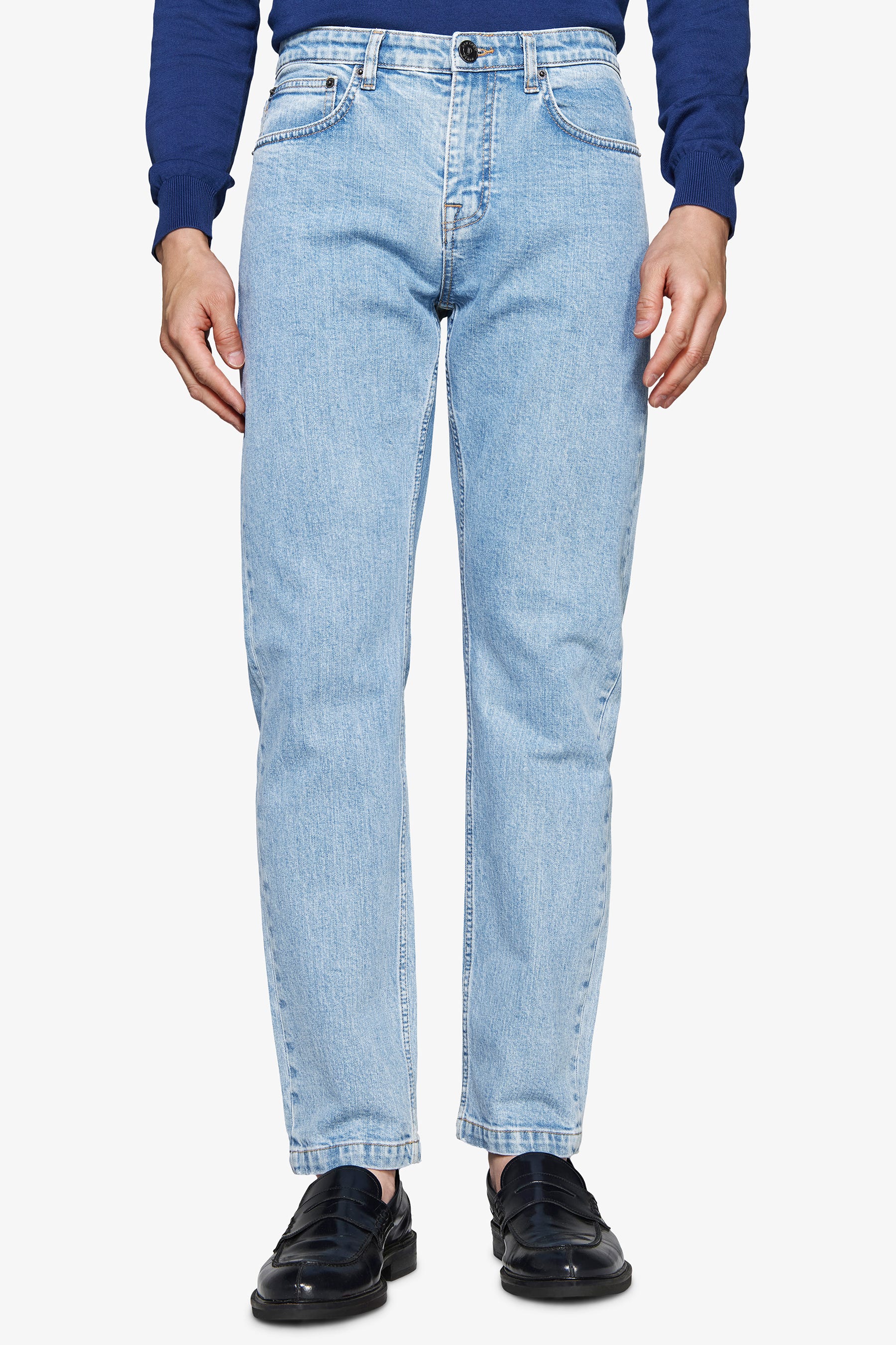 Pantaloni denim blu chiaro-Dan John