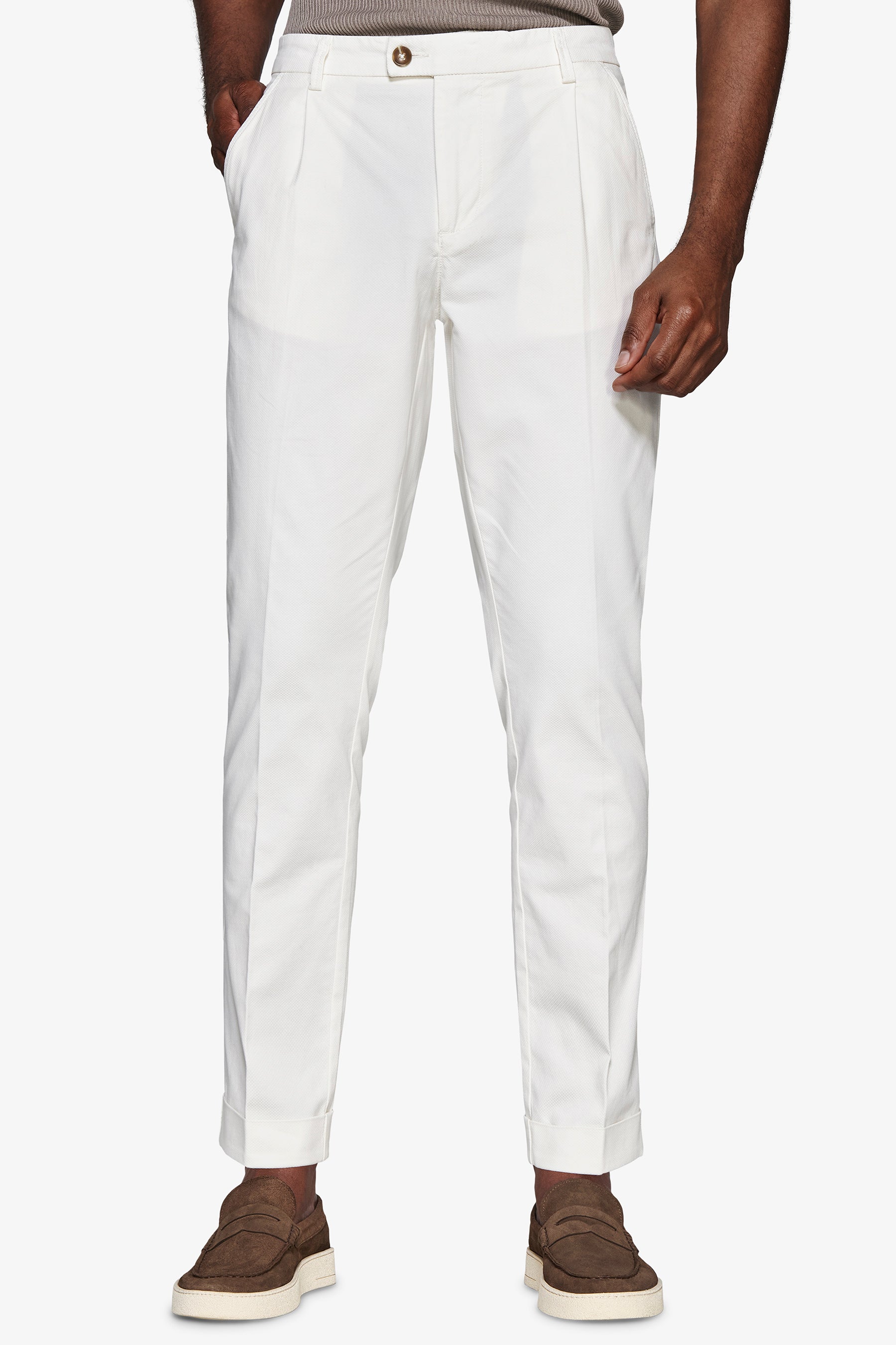 Verstärkte Hosen in Cremefarbe