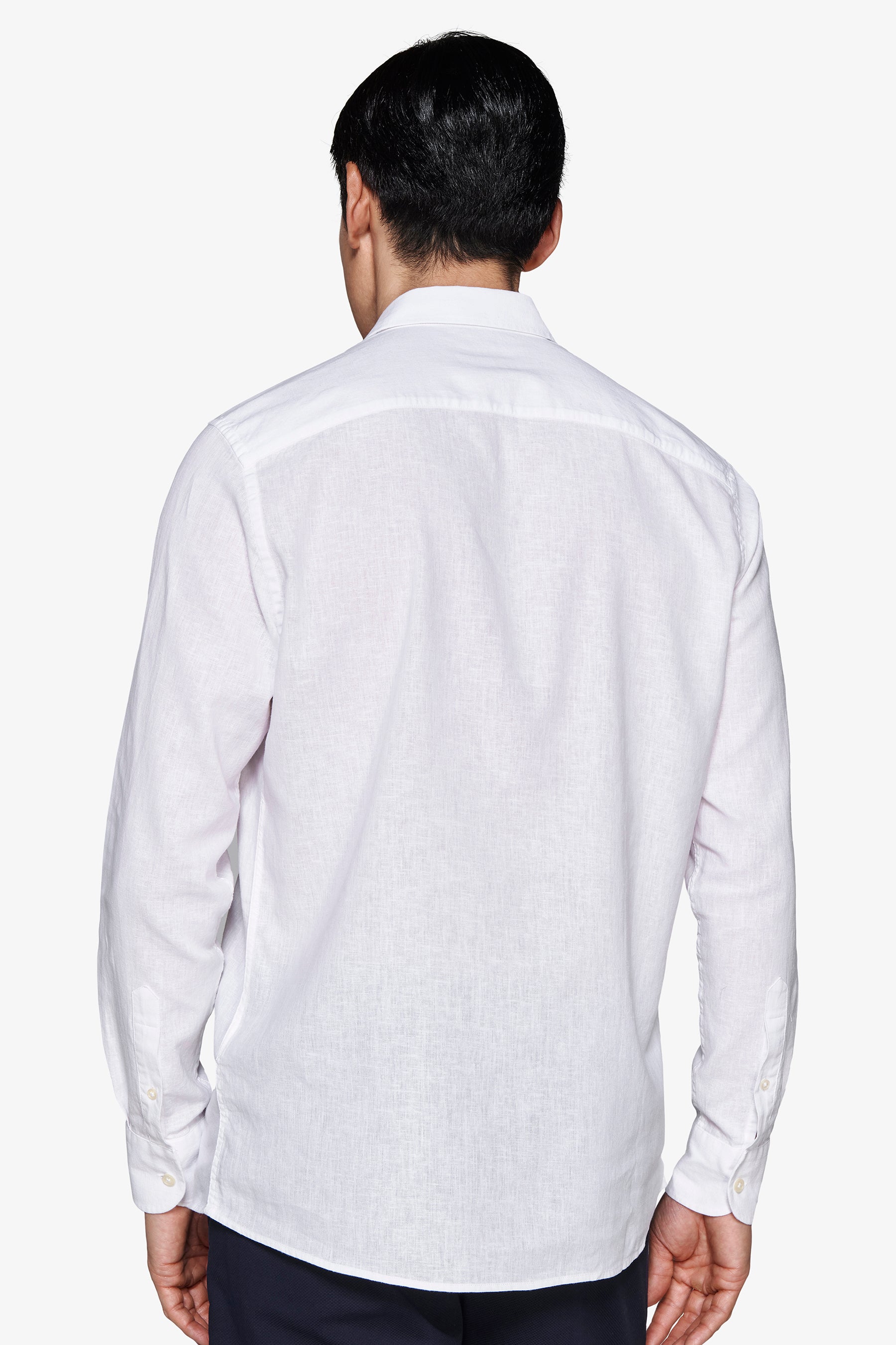 Camisa de mezcla de lino relaxed blanca