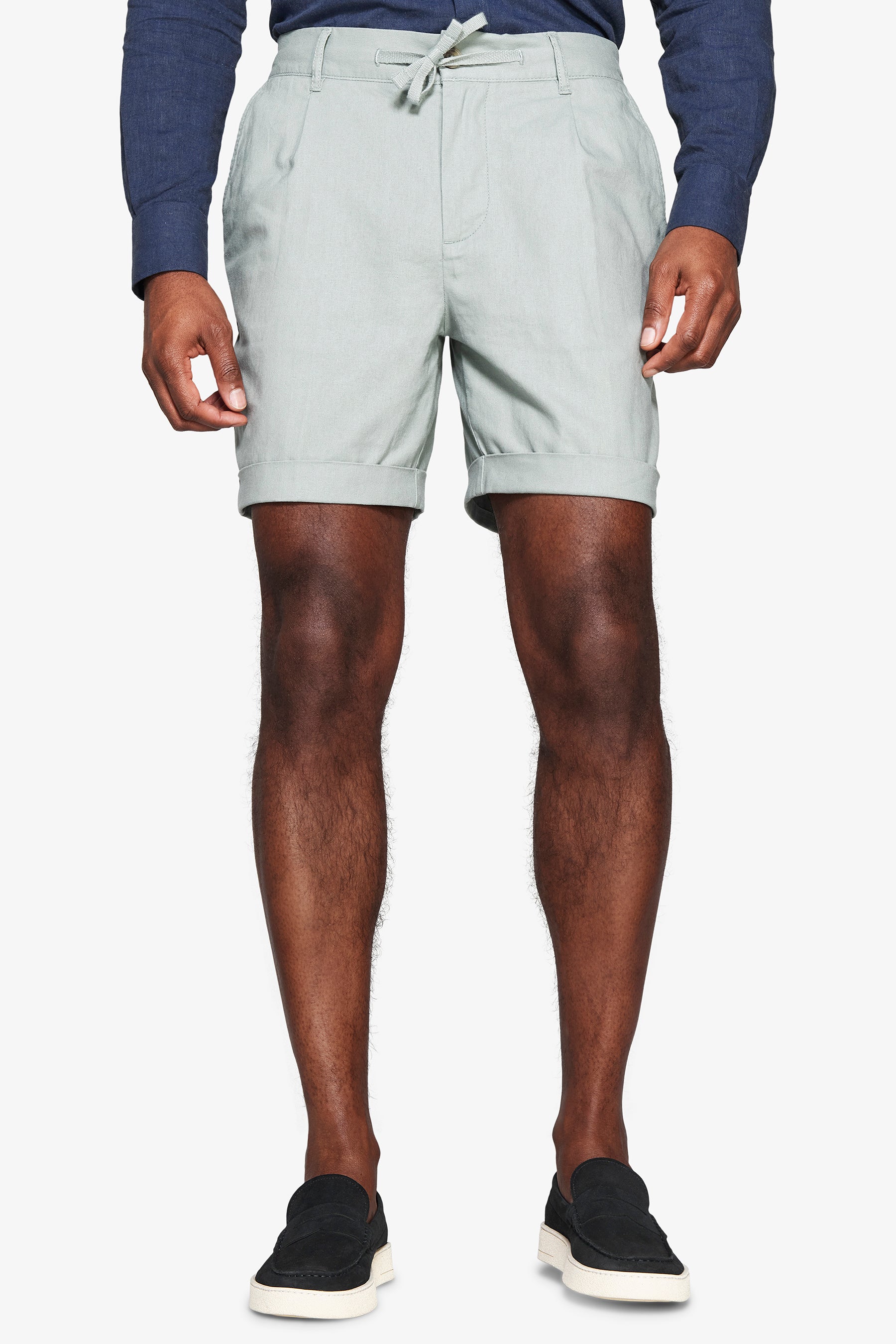 Bermuda misto lino verde