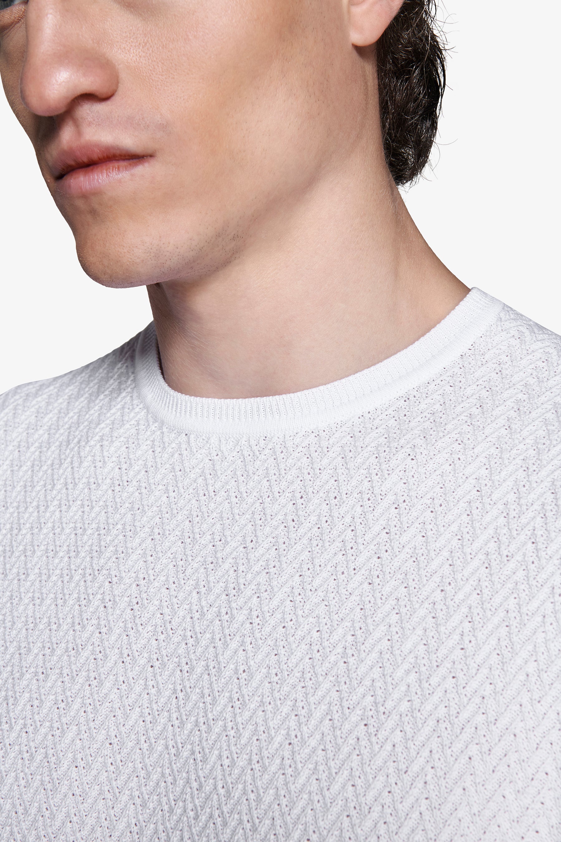 Maglia girocollo armaturata bianca
