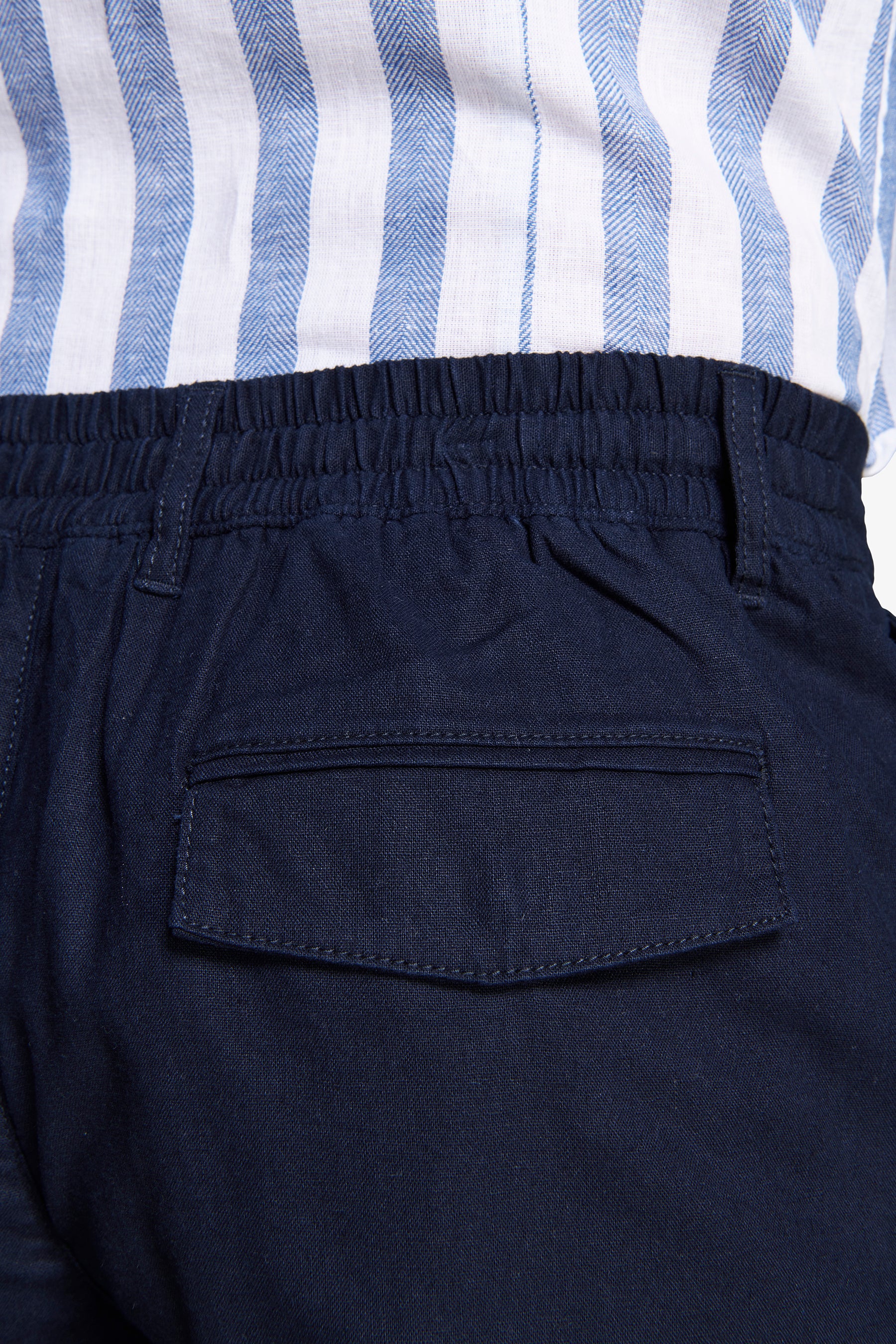 Blue linen blend Bermuda shorts