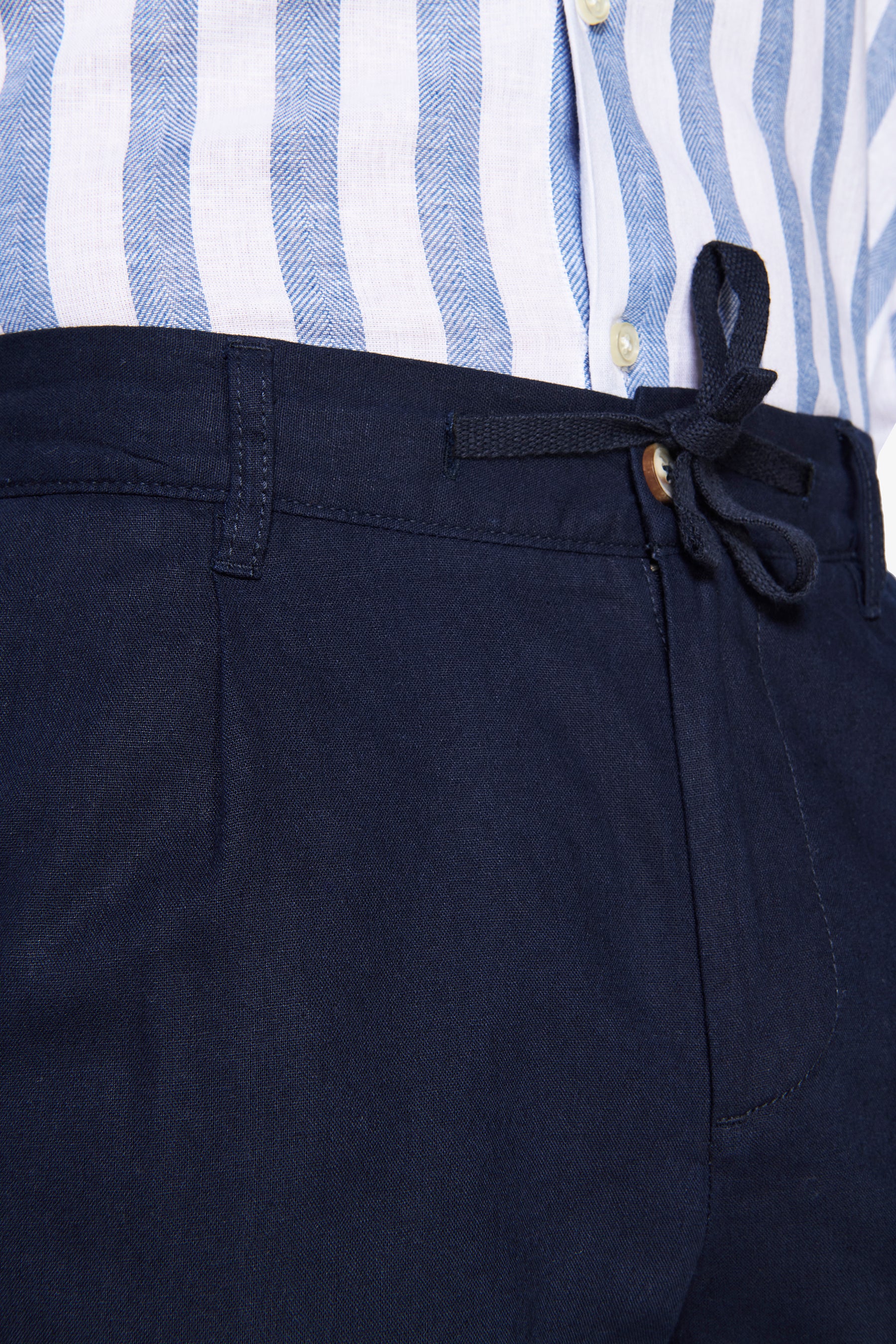 Blue linen blend Bermuda shorts