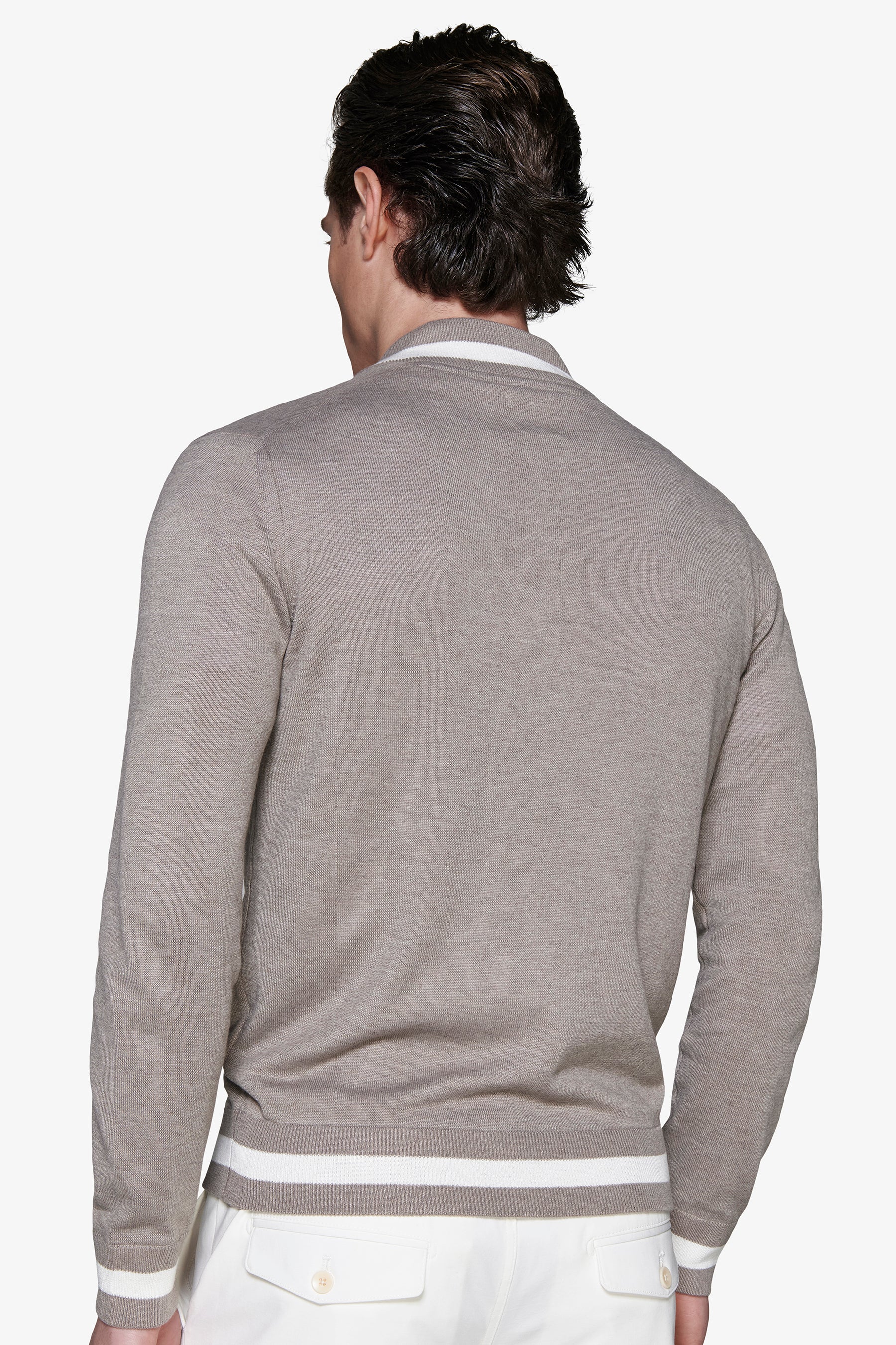 Strickblazer aus Leinenmischung in Taupe DNJ