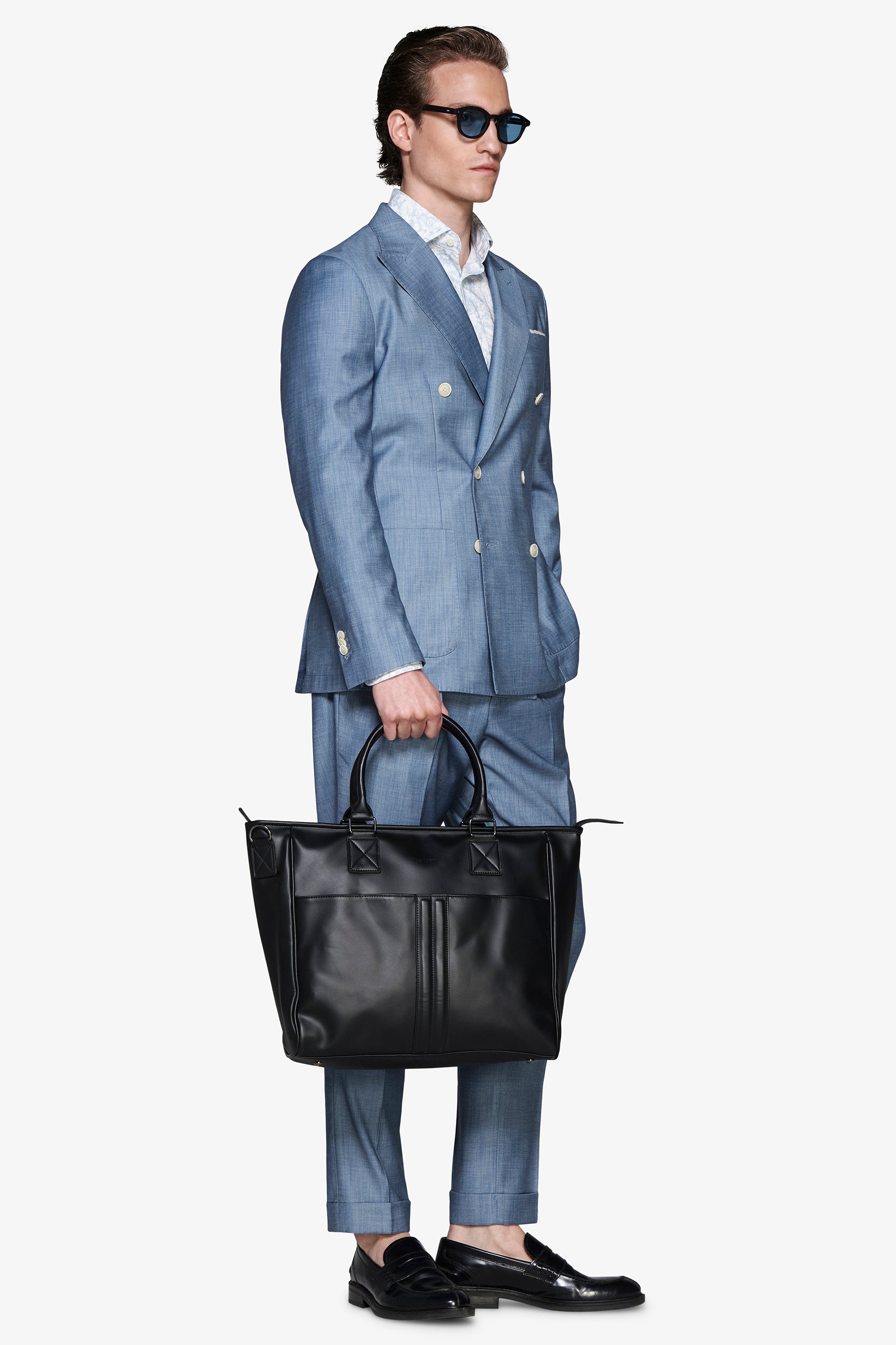 Zweireihiges Jackett in Denim-Optik