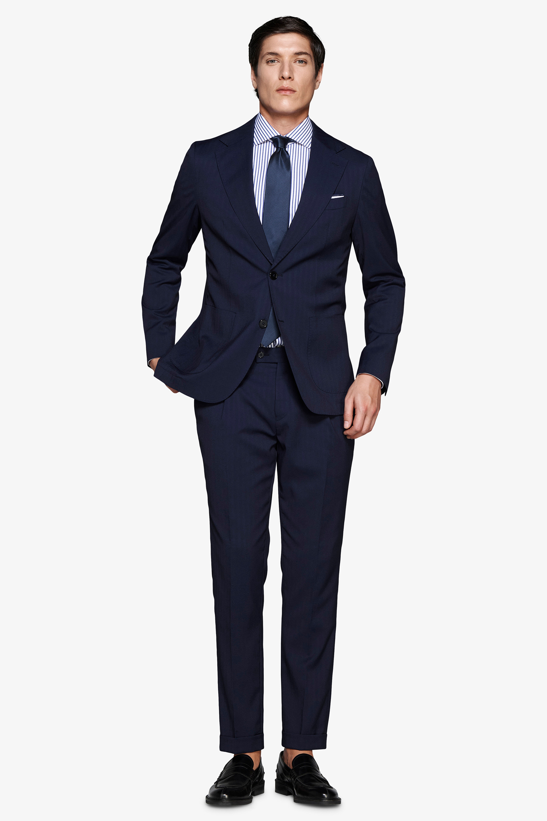 Giacca Herringbone blu-Dan John