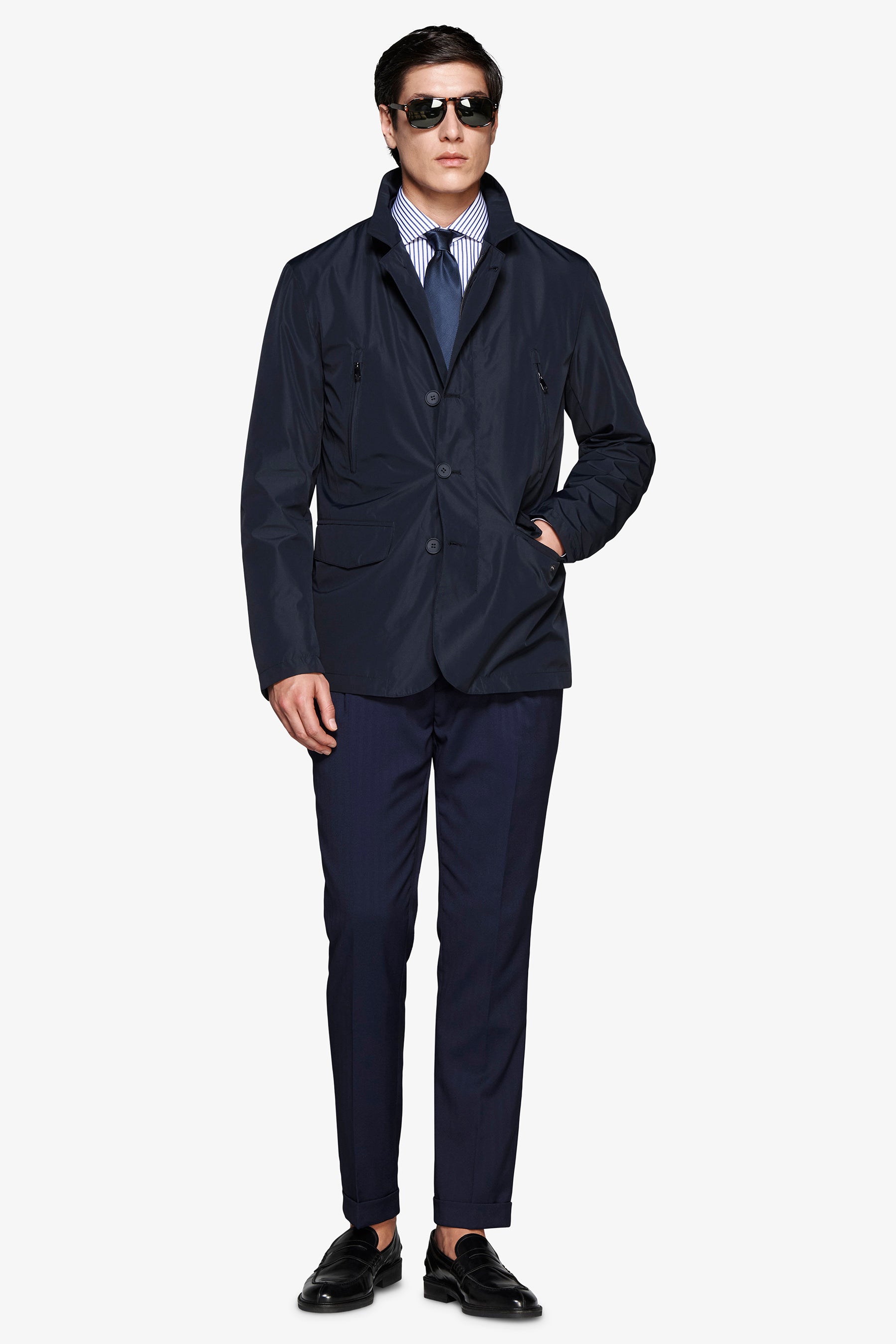 Field jacket tecnica blu