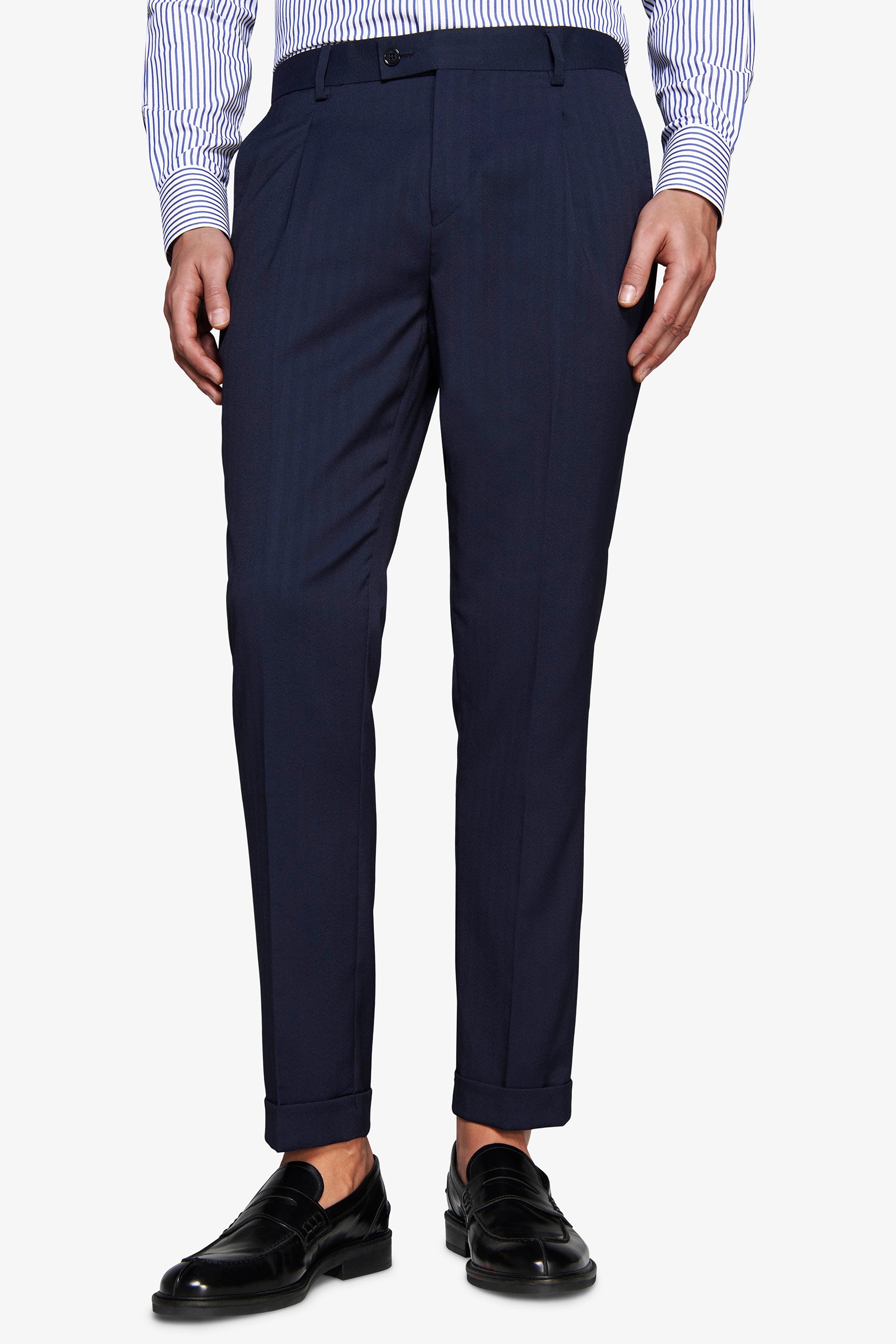 Pantaloni Herringbone blu