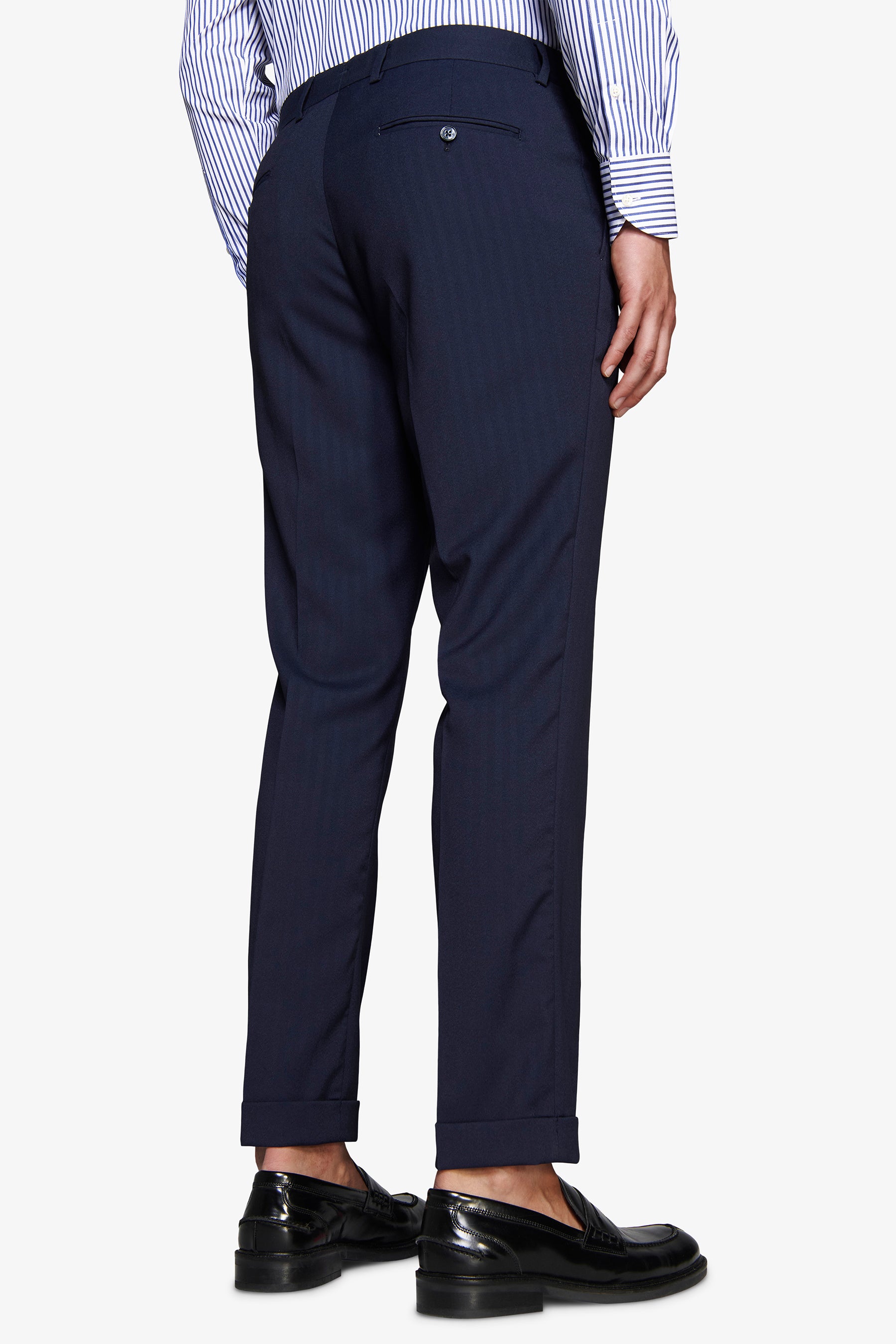 Pantaloni Herringbone blu