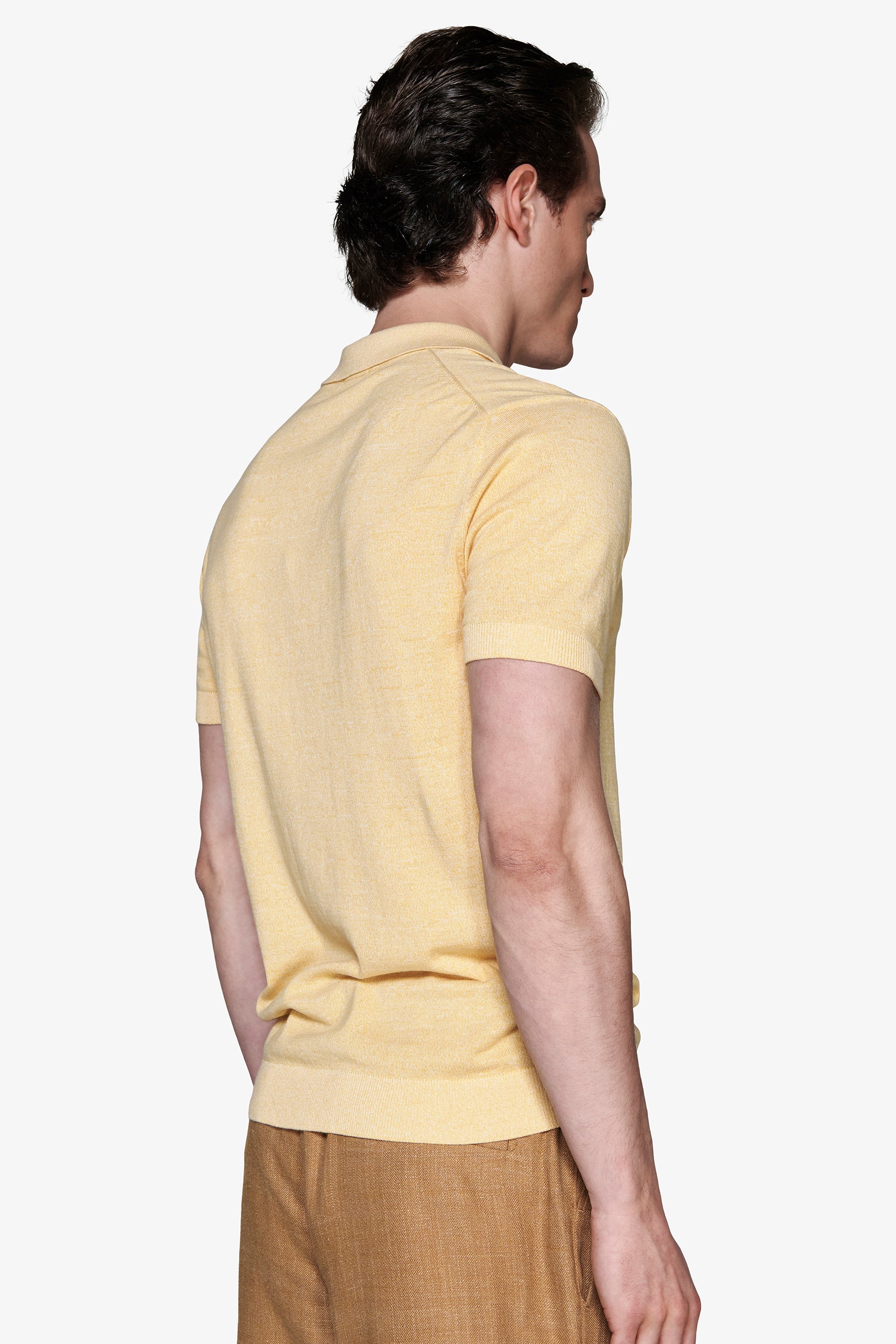 Polo in maglia basic in cotone gialla