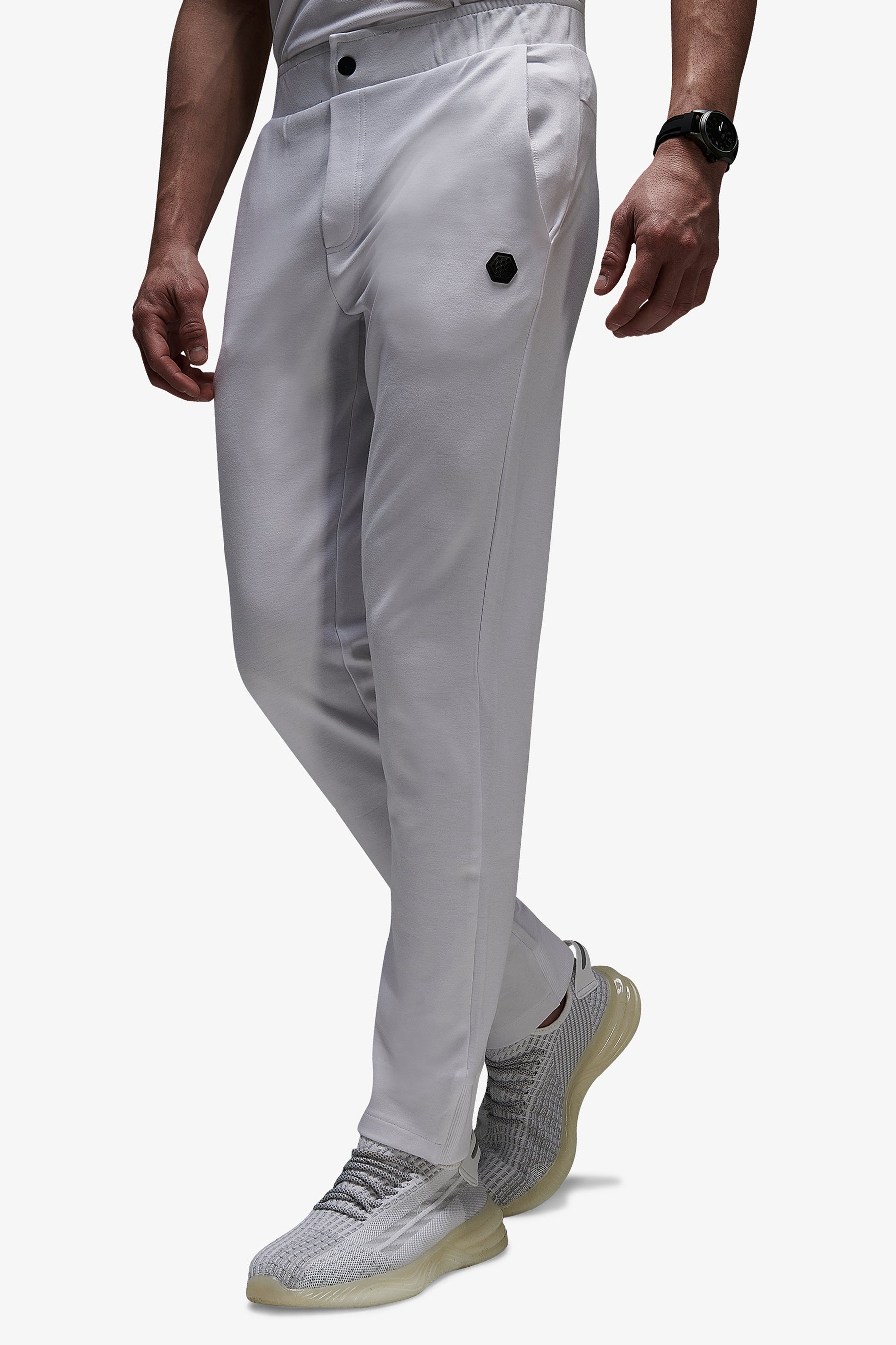 DNJ white soft technical trousers